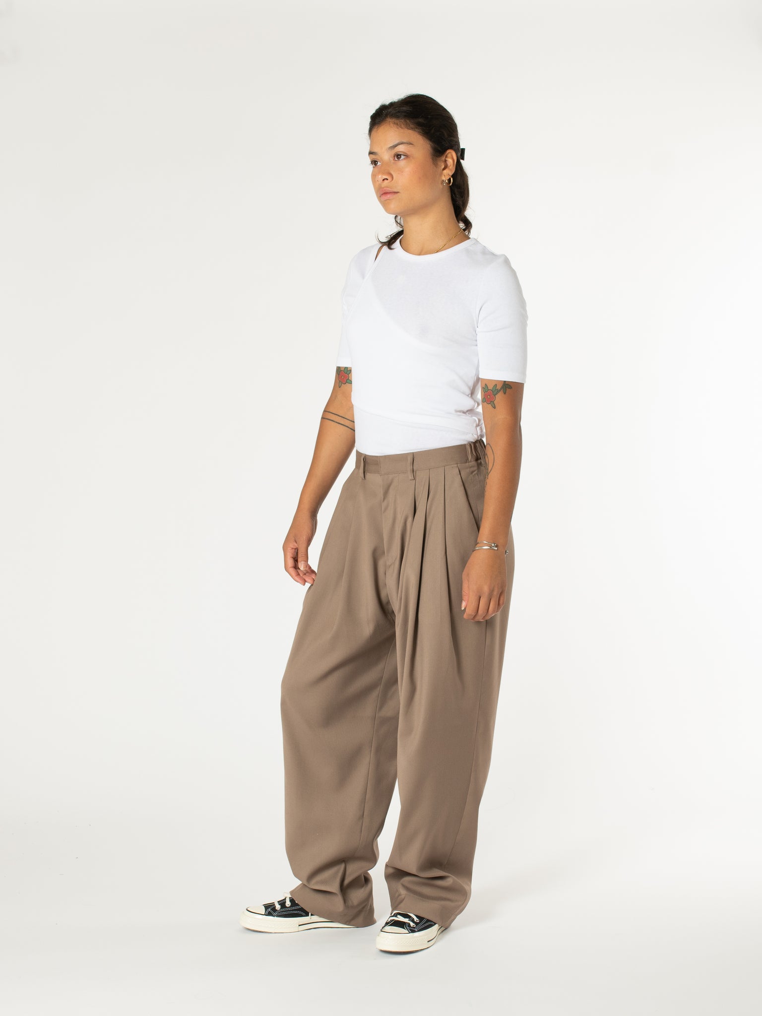 Pintuck Wide Trousers