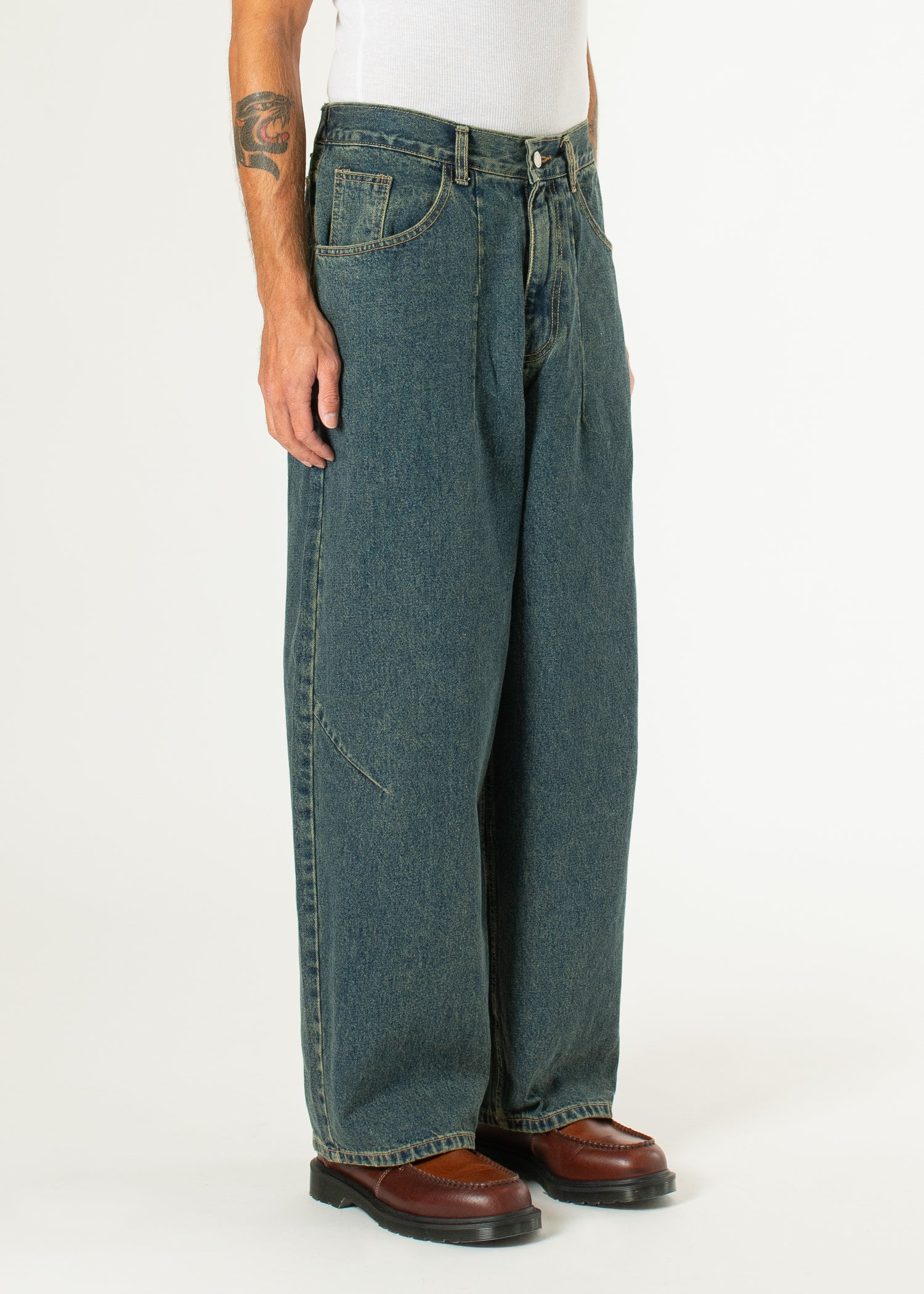 【KOOLOSET】Dark Blue Dart Balloon Banding Denim Dart Balloon Jeans – Estudio Niksen