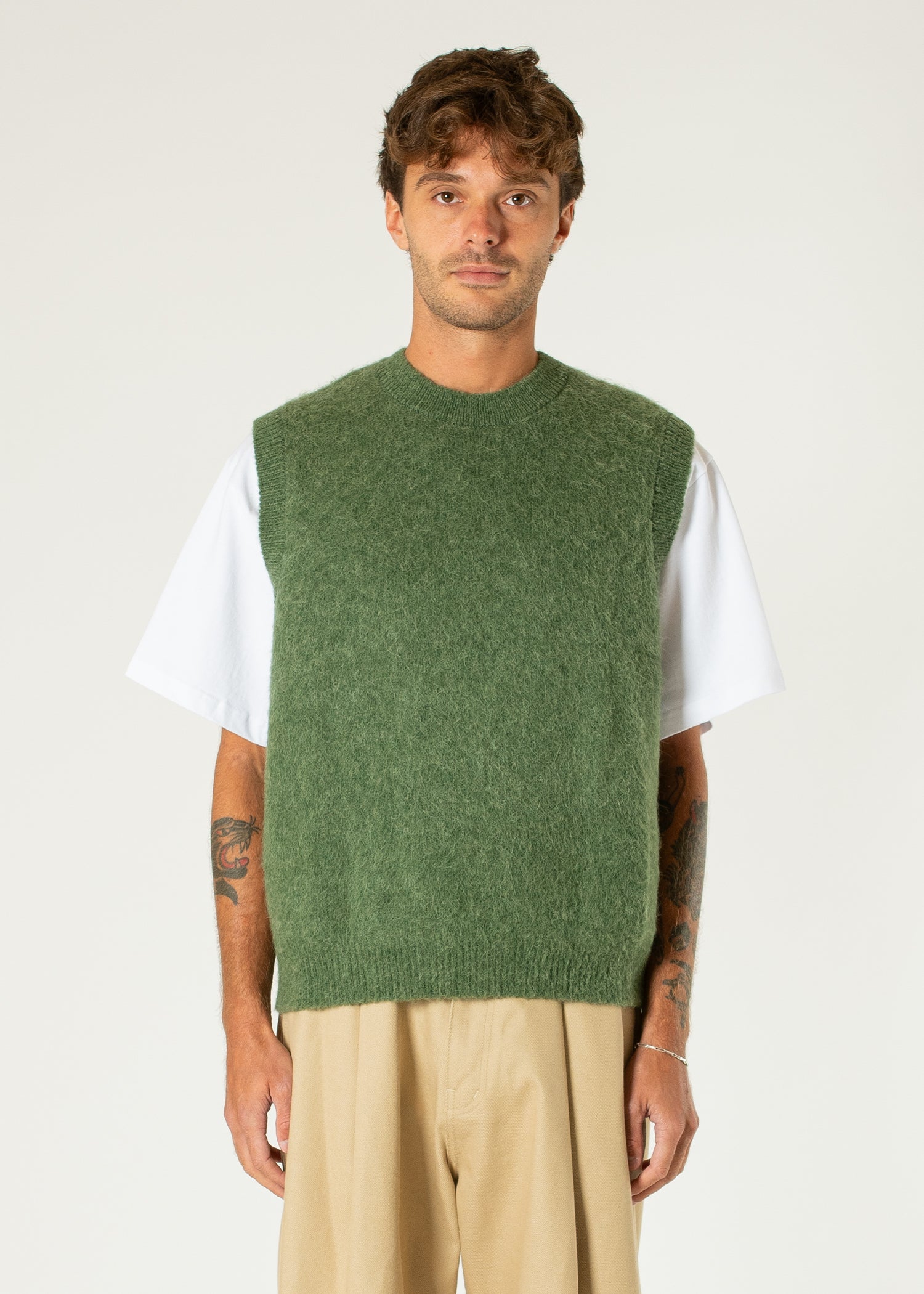 L’Appartement COTTON WOOL KNIT VEST Rib Knit Vest - curated by.