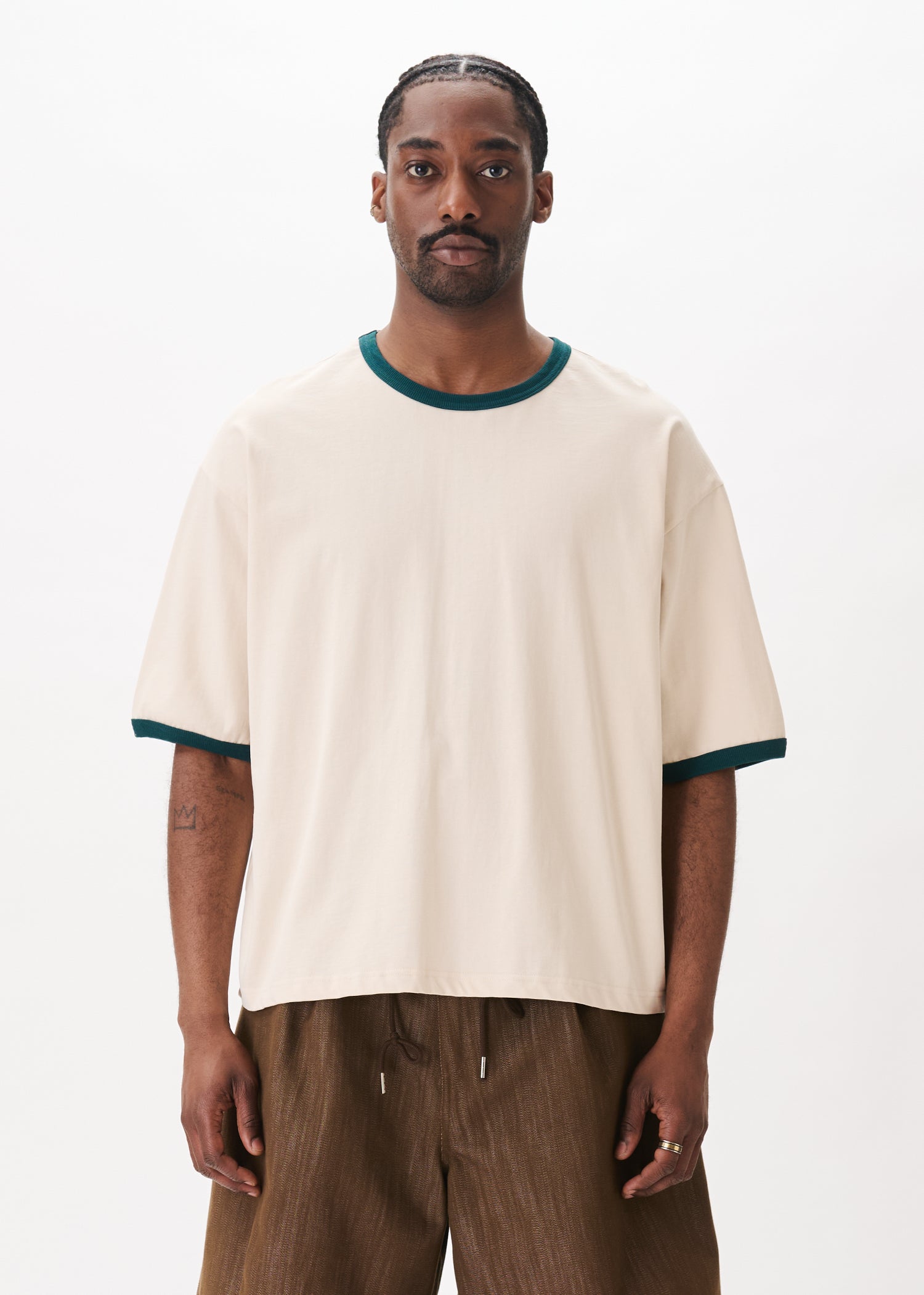 Contrast-rib Cropped Tee – Estudio Niksen