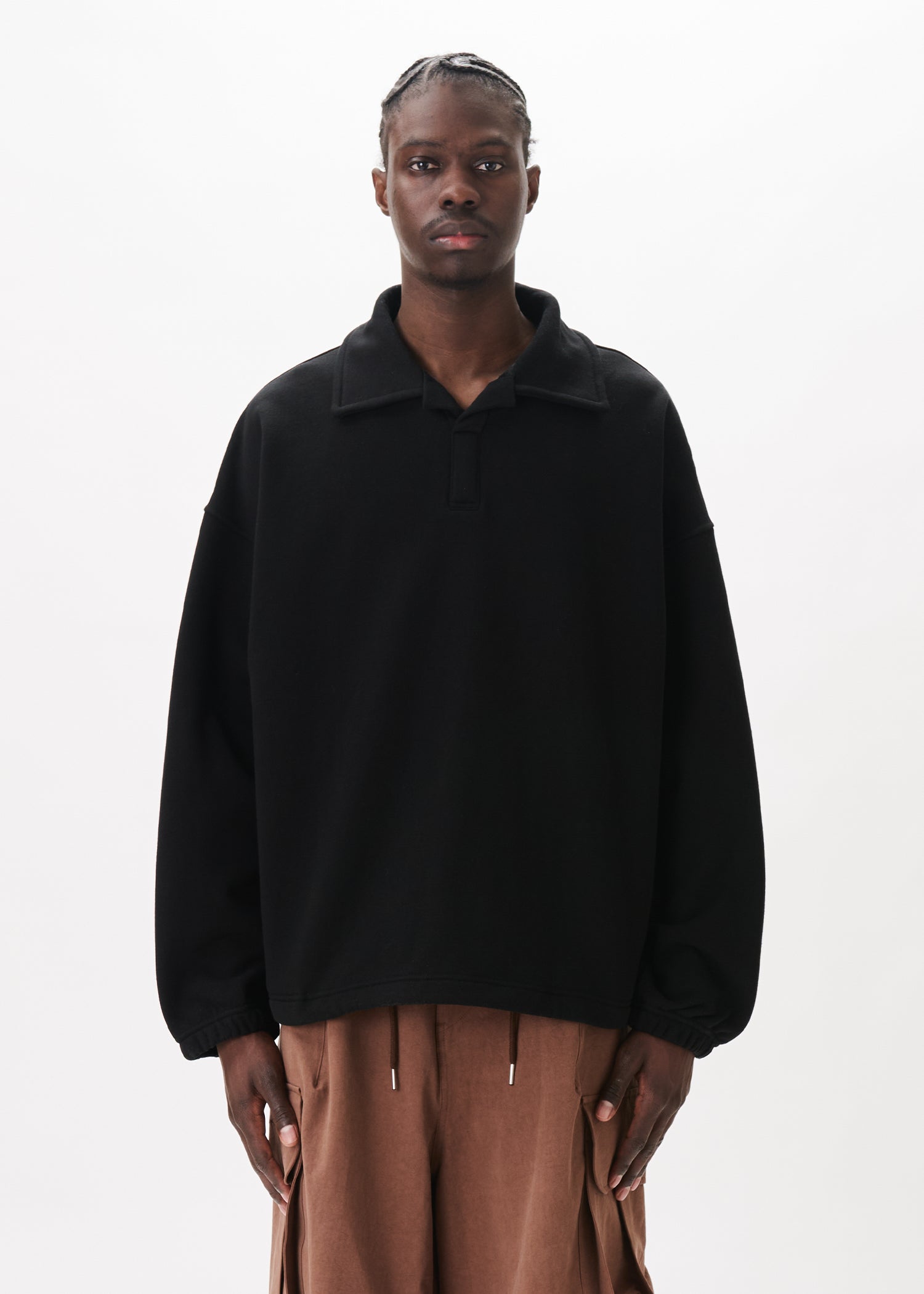 Professor.E Dirt Polo ブラック系 ポロスウェット 25FW｜Aged Polo – Professor.E