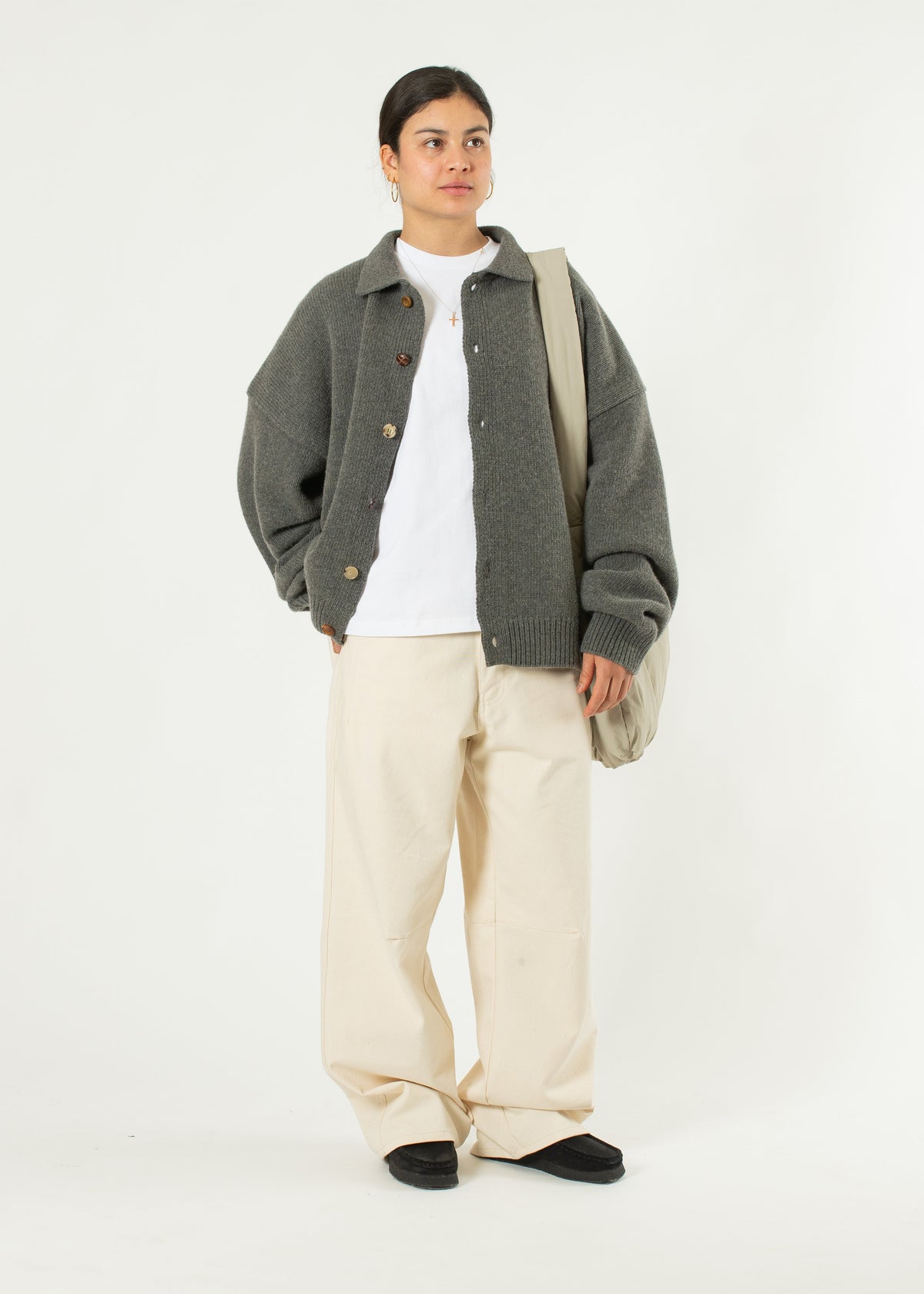 Mismatch Button Cardigan