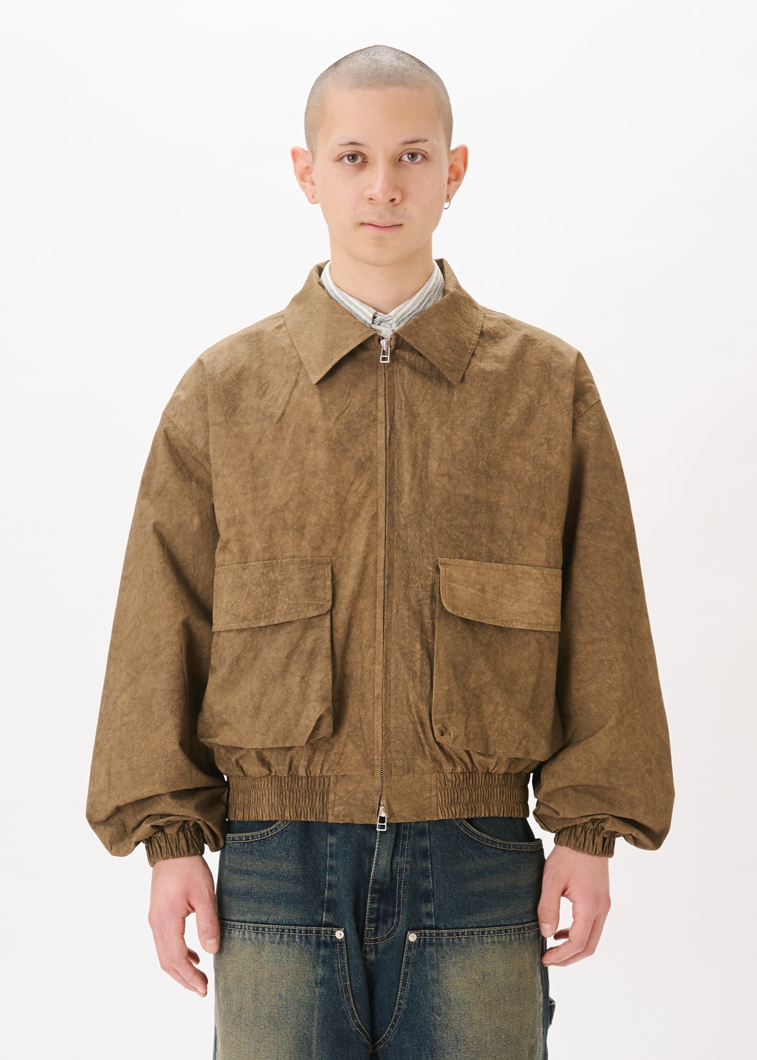 Acid-wash Bomber Jacket