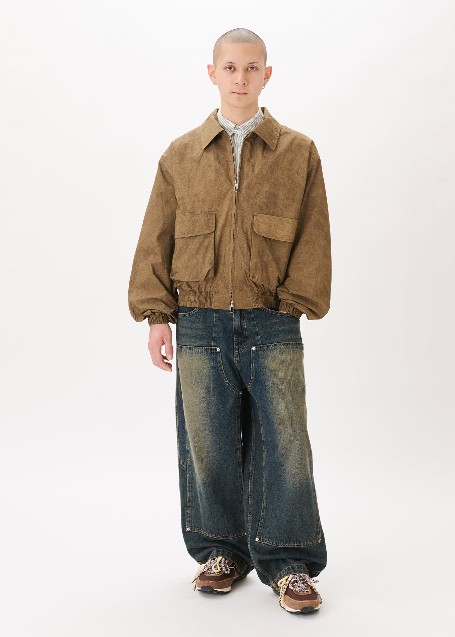 Acid-wash Bomber Jacket