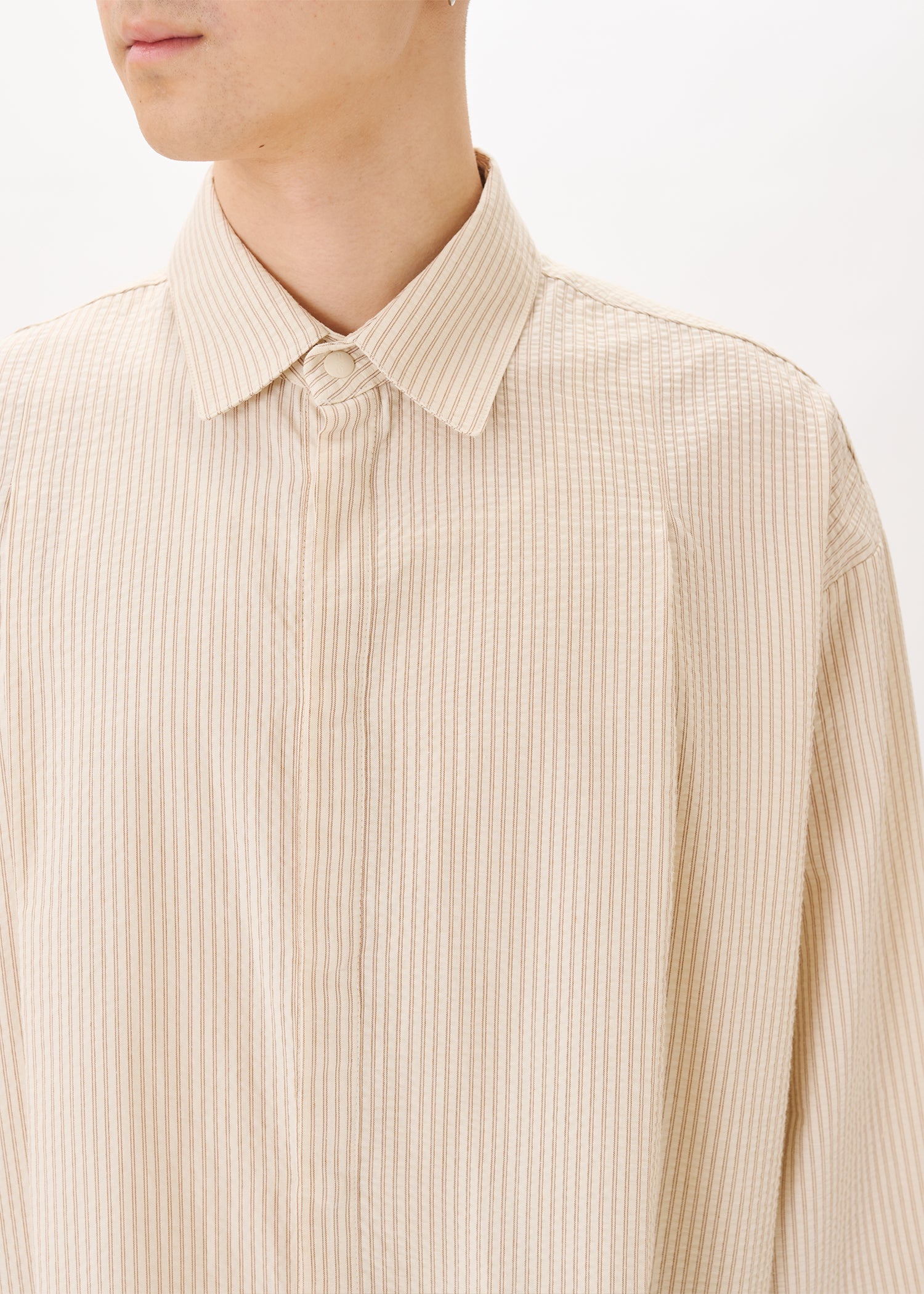 Boxy Pleated Shirt