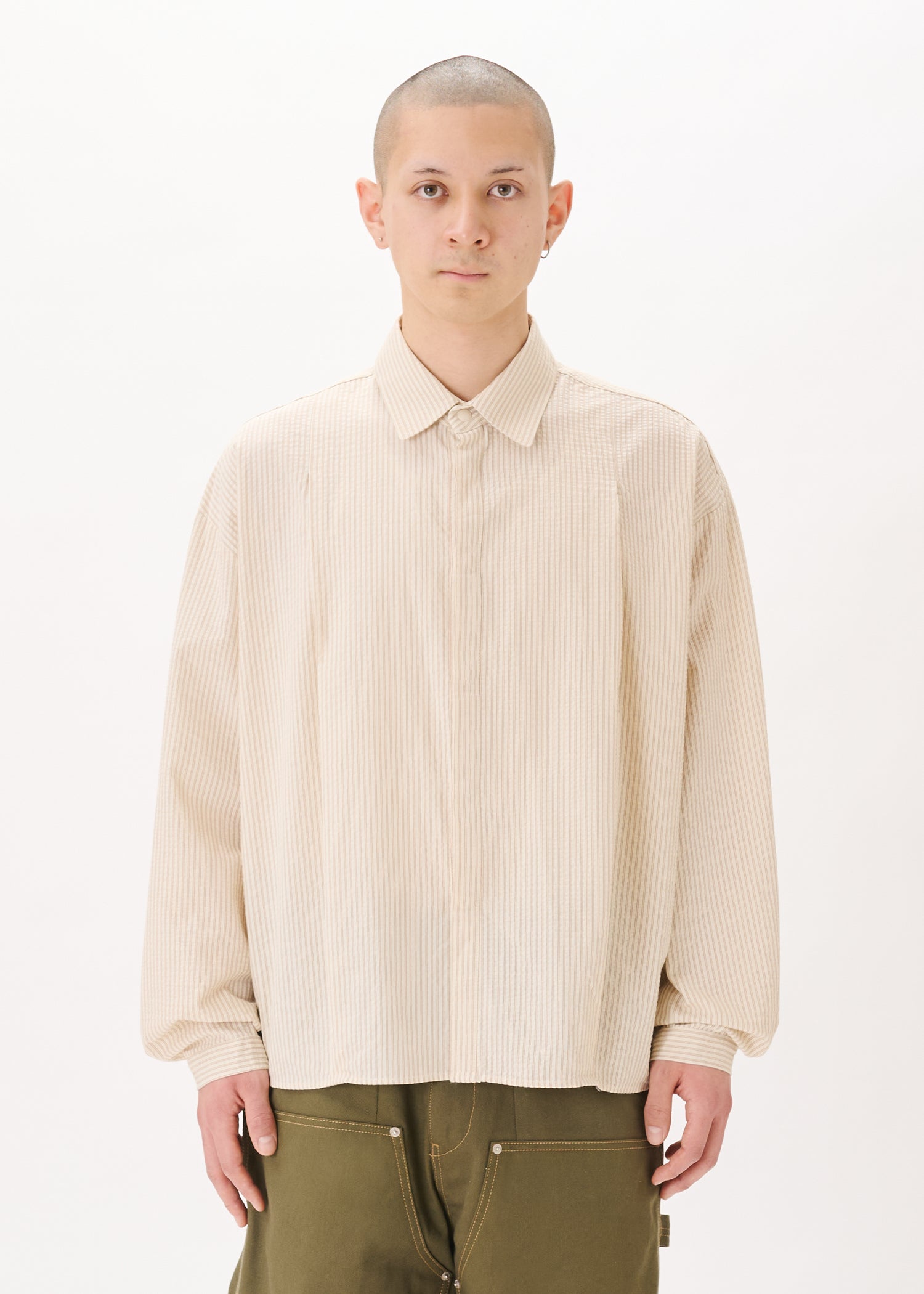 Akio_Boxy_Pleated_Shirt_Brown_