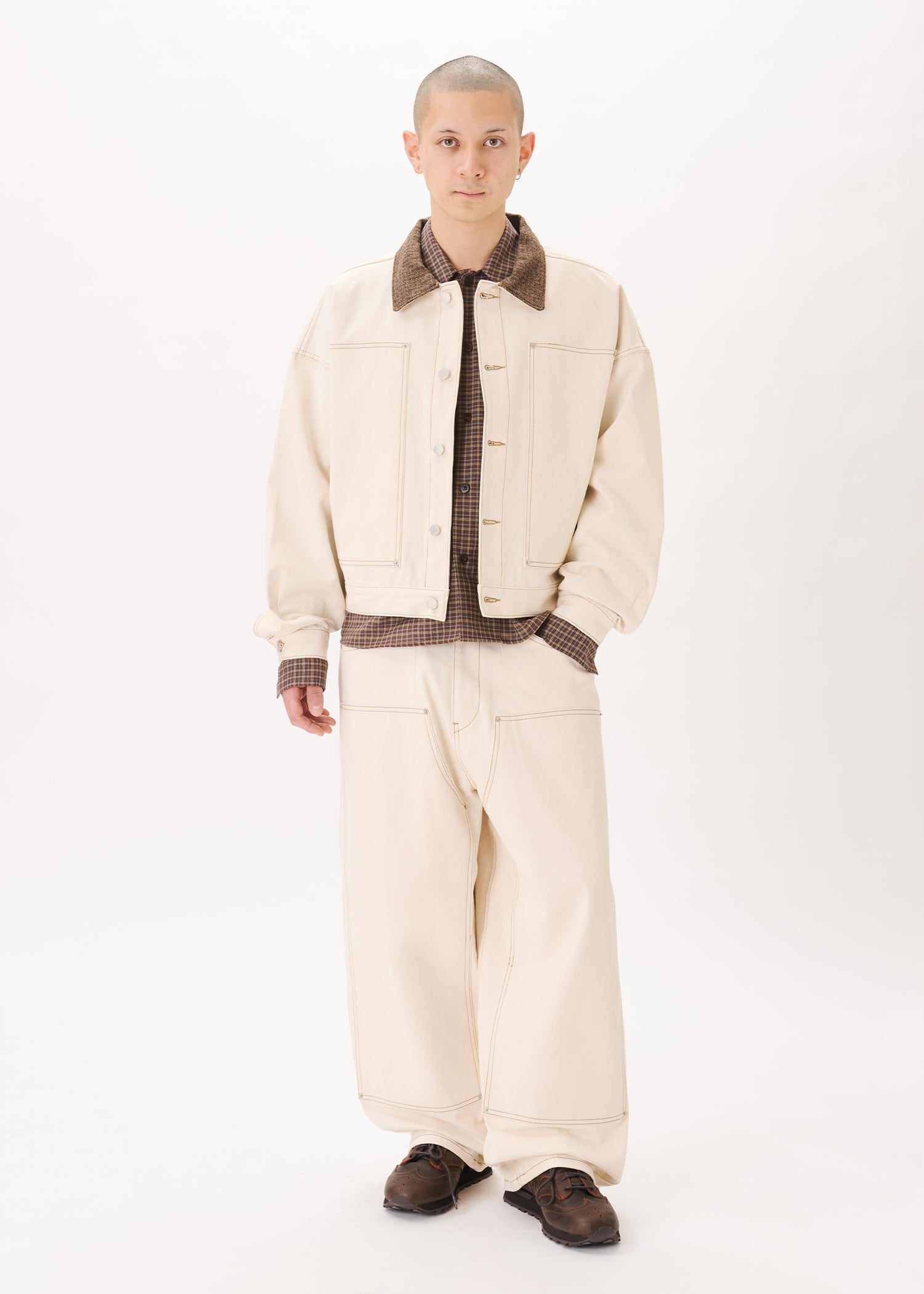 ジャケット・アウター muguet stand collar midi coat ivory Carpenter Collar Jacket – Estudio Niksen
