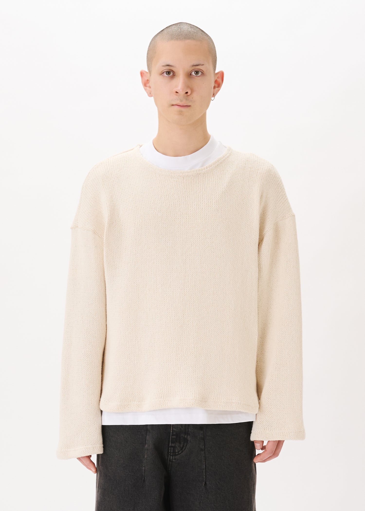 ニット+セーター ebony / mix yarn knit / ivory YASHIKI - Akisora Mock Neck Knit(PEARL GRAY) | Salty