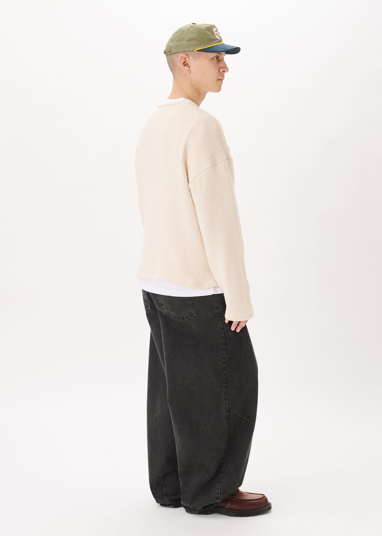 ニット+セーター ebony / mix yarn knit / ivory セール】mn3017-Different material combination knit ニット（ニット