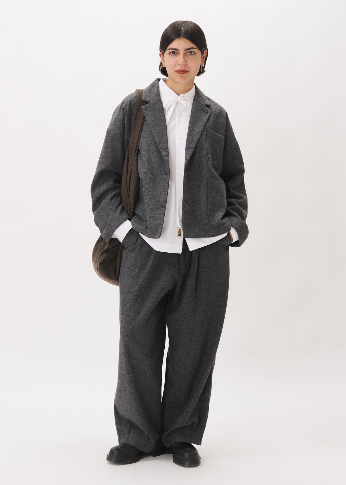 Veste de costume en laine à poches