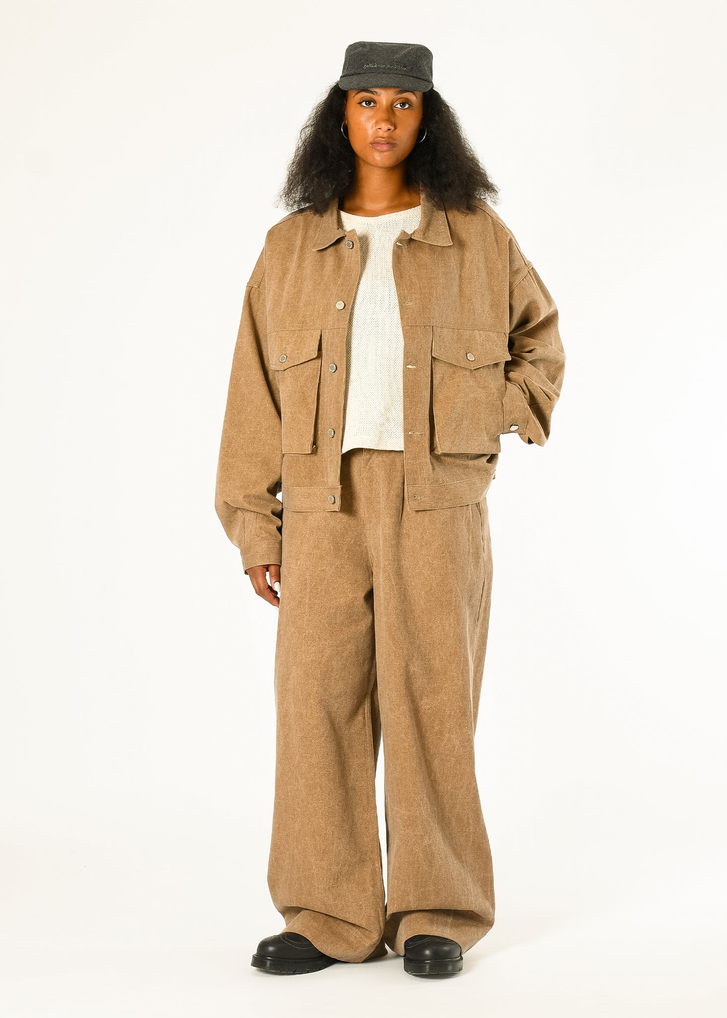 Jean en denim à gros ourlet