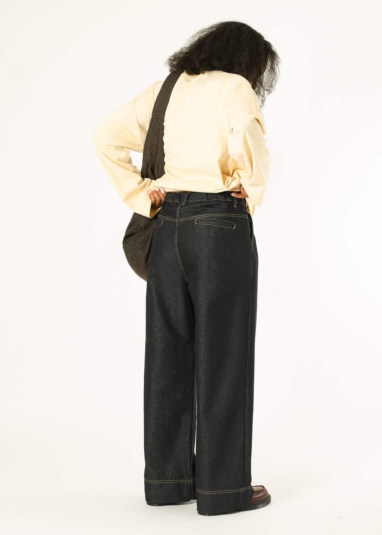 Jean en denim à gros ourlet