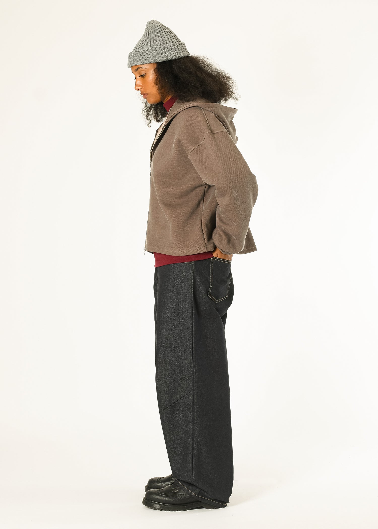 Sweat à capuche zippé Boxy