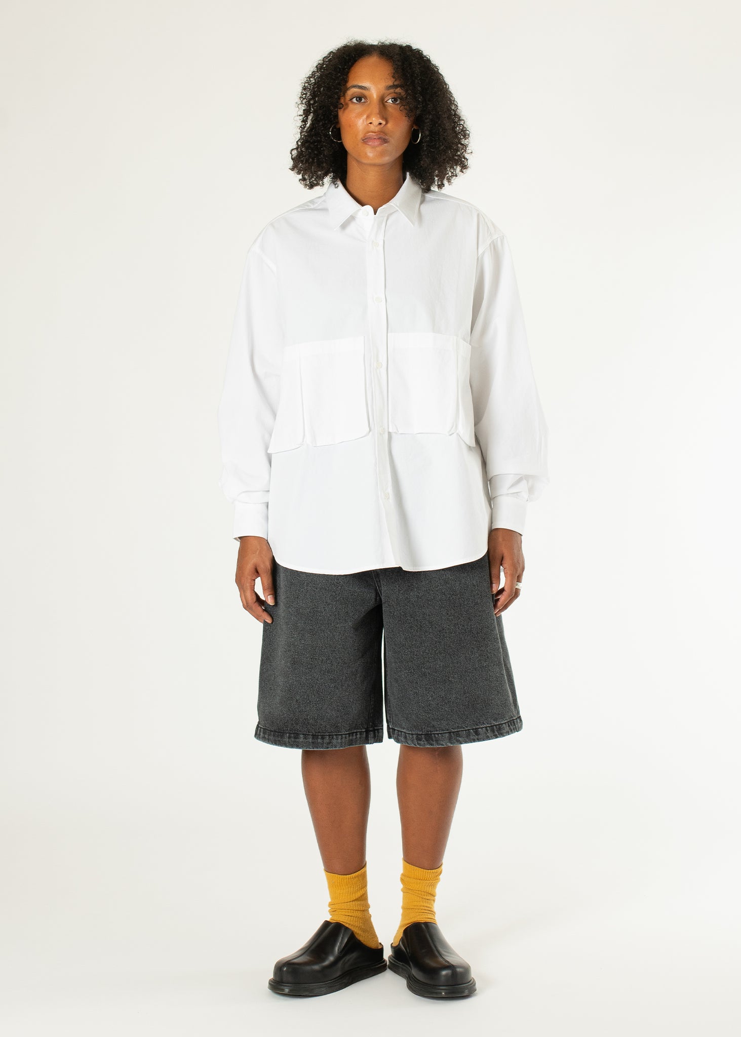 Short en jean à demi-pinces