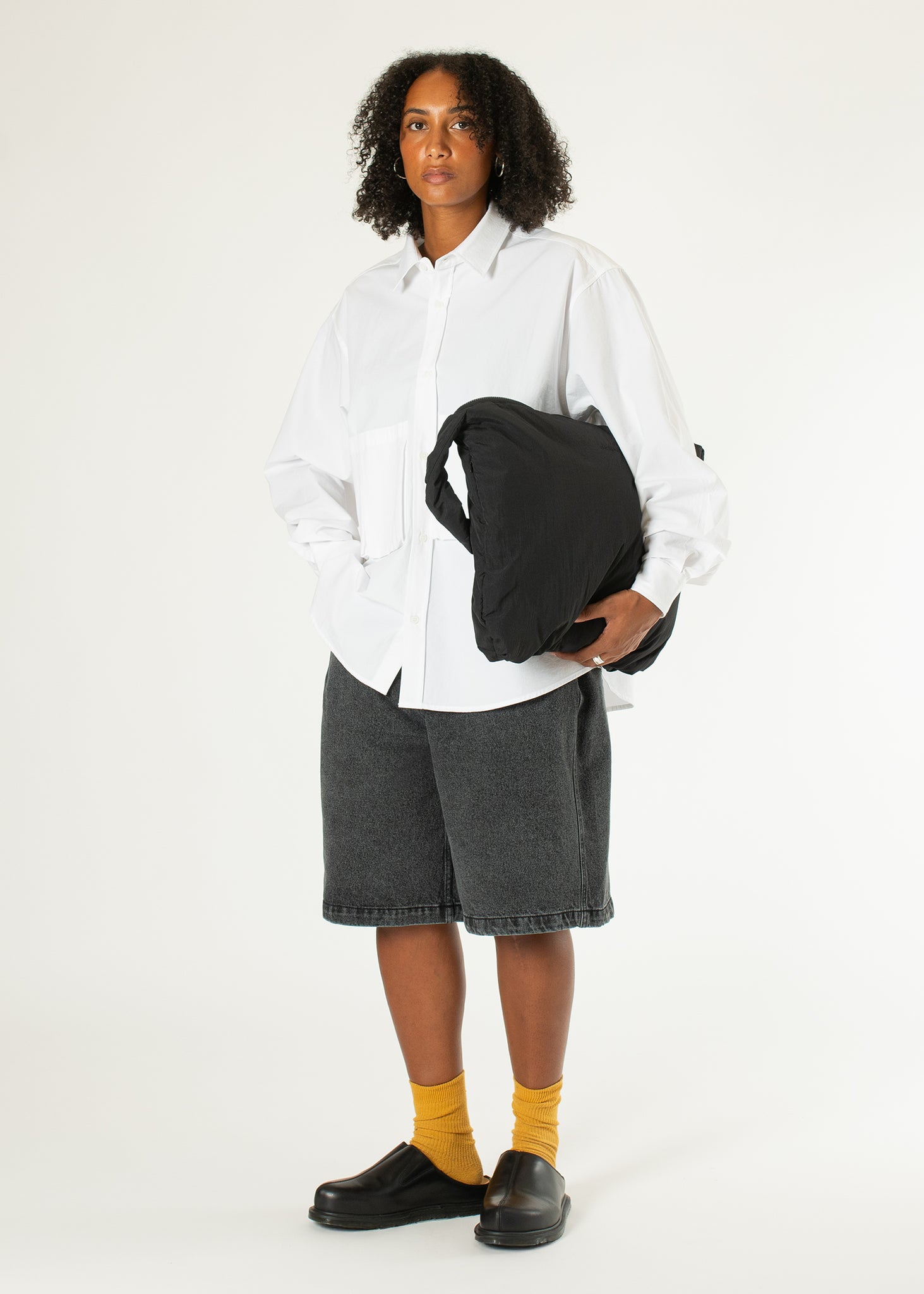 Short en jean à demi-pinces