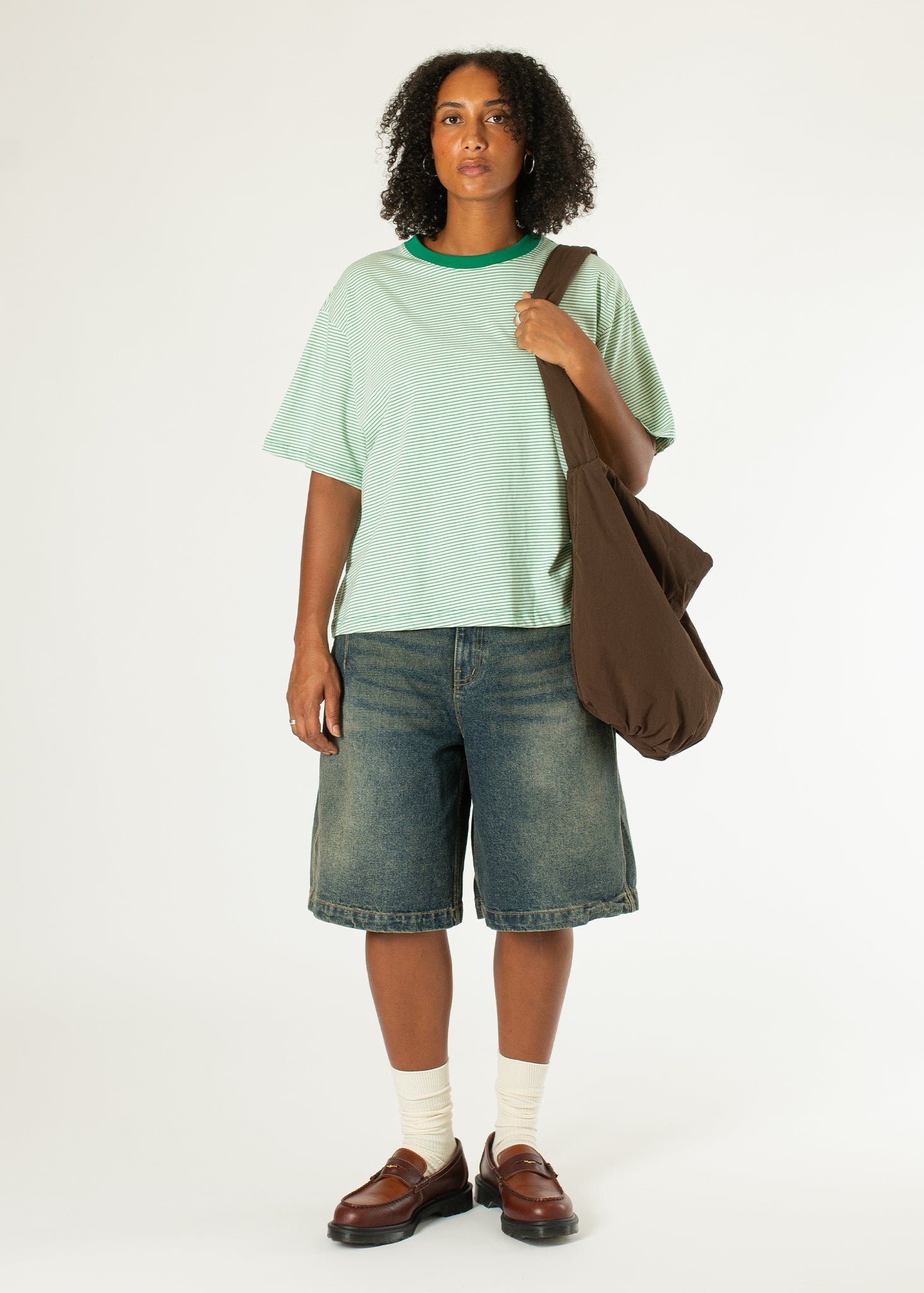 Short en jean à demi-pinces
