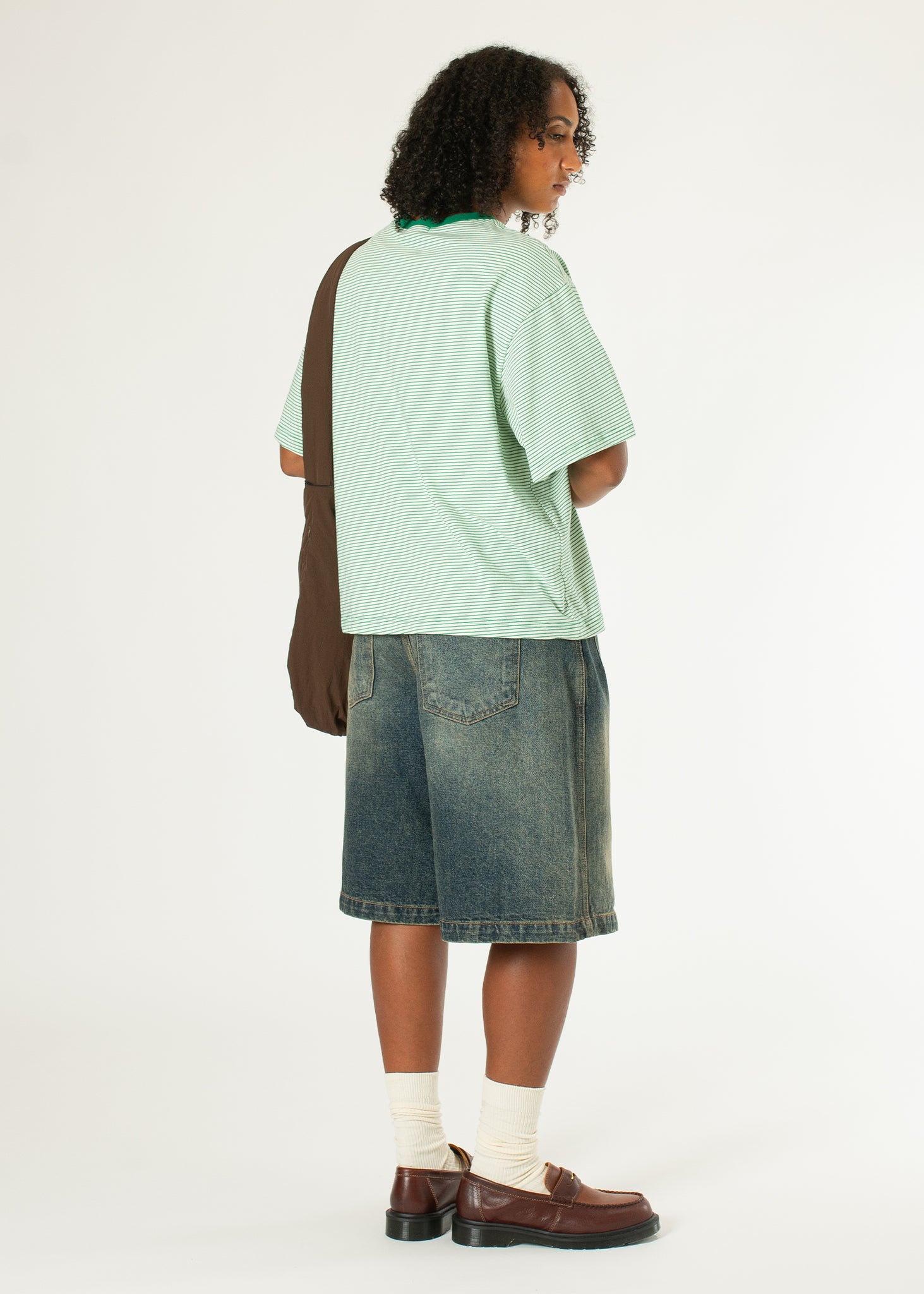 Short en jean à demi-pinces