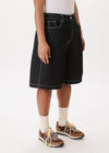 Half-dart Raw Denim Shorts