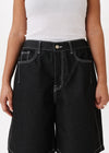 Half-dart Raw Denim Shorts
