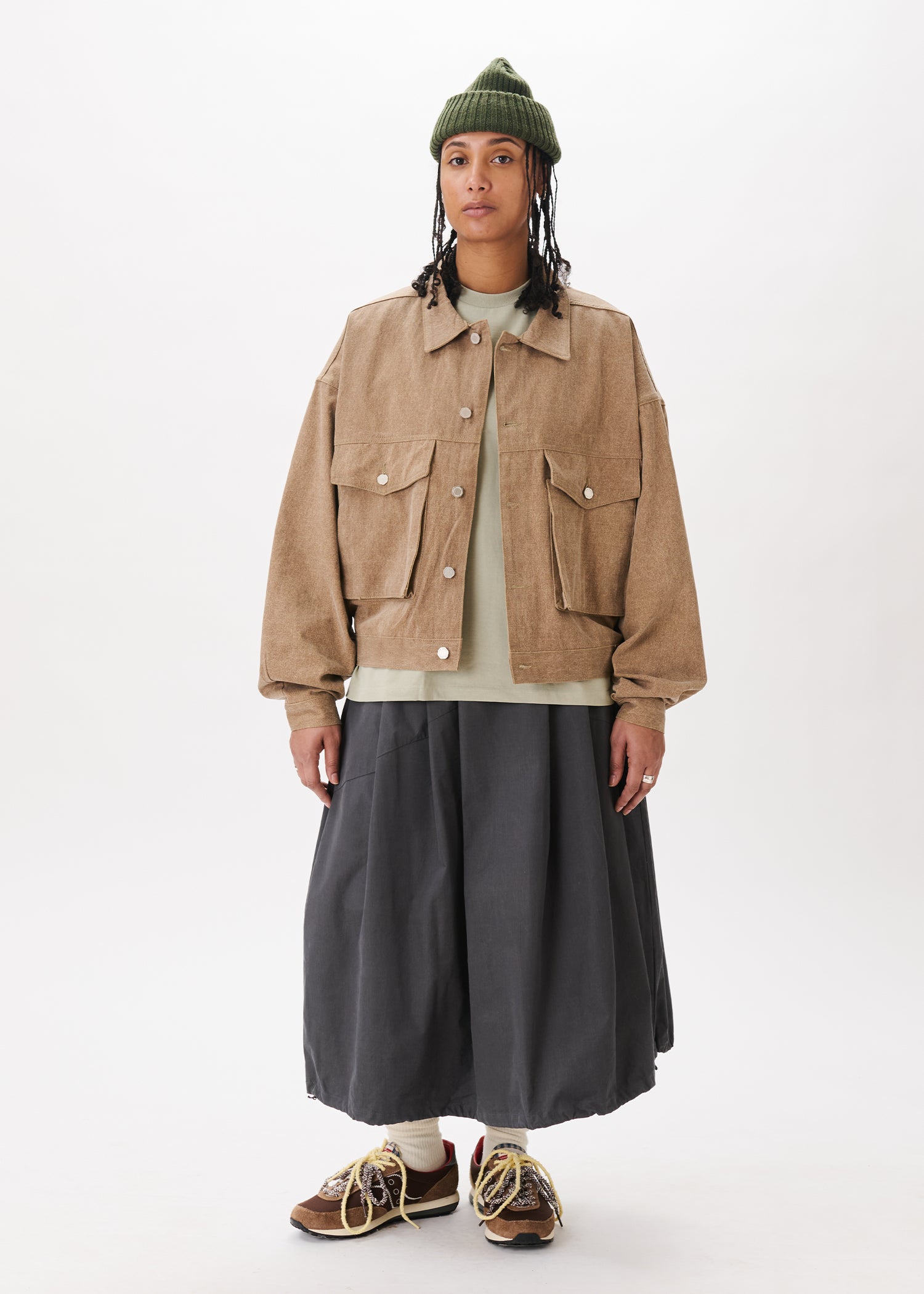 Pintuck Balloon Skirt