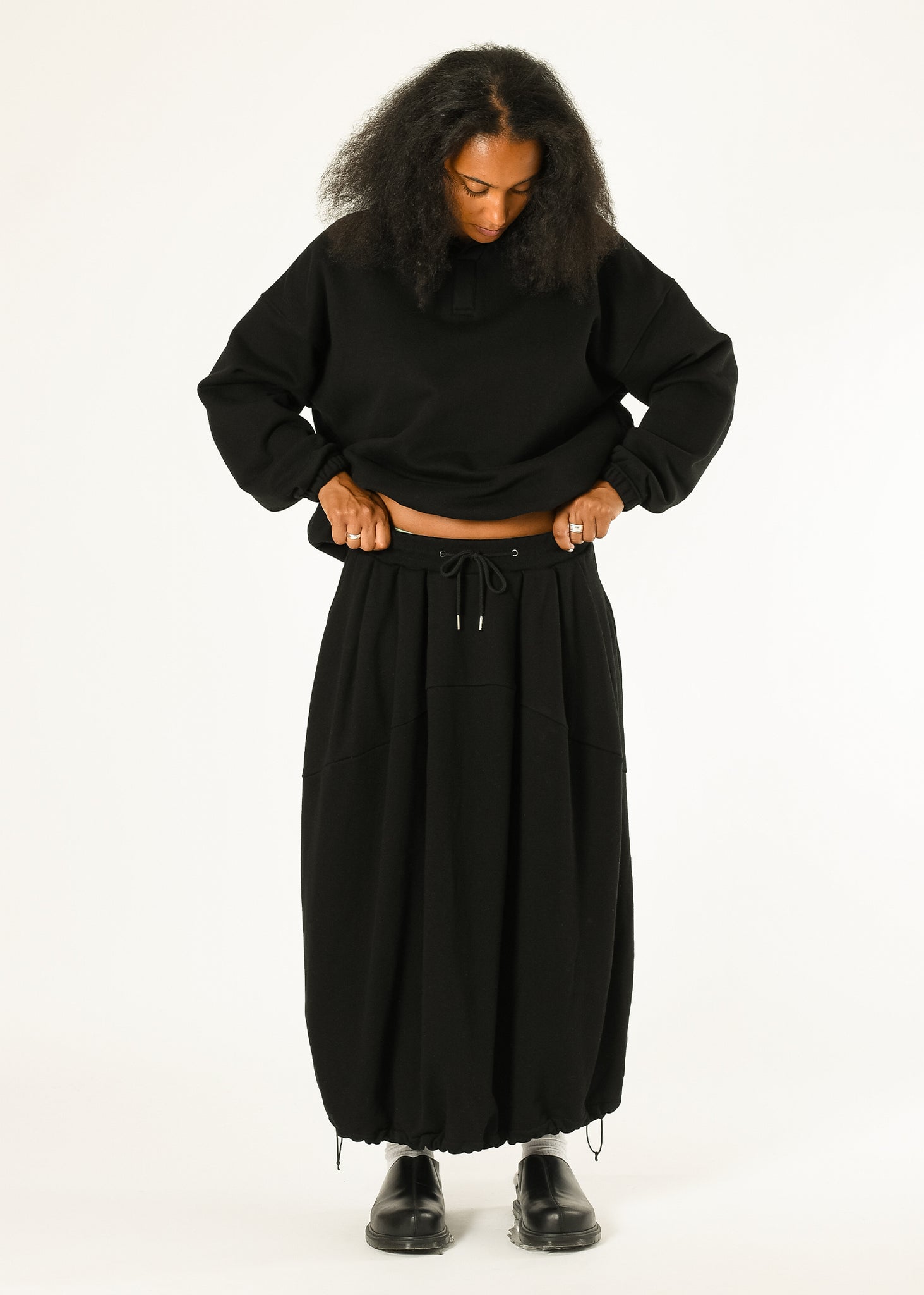 Pintuck Jogger Skirt