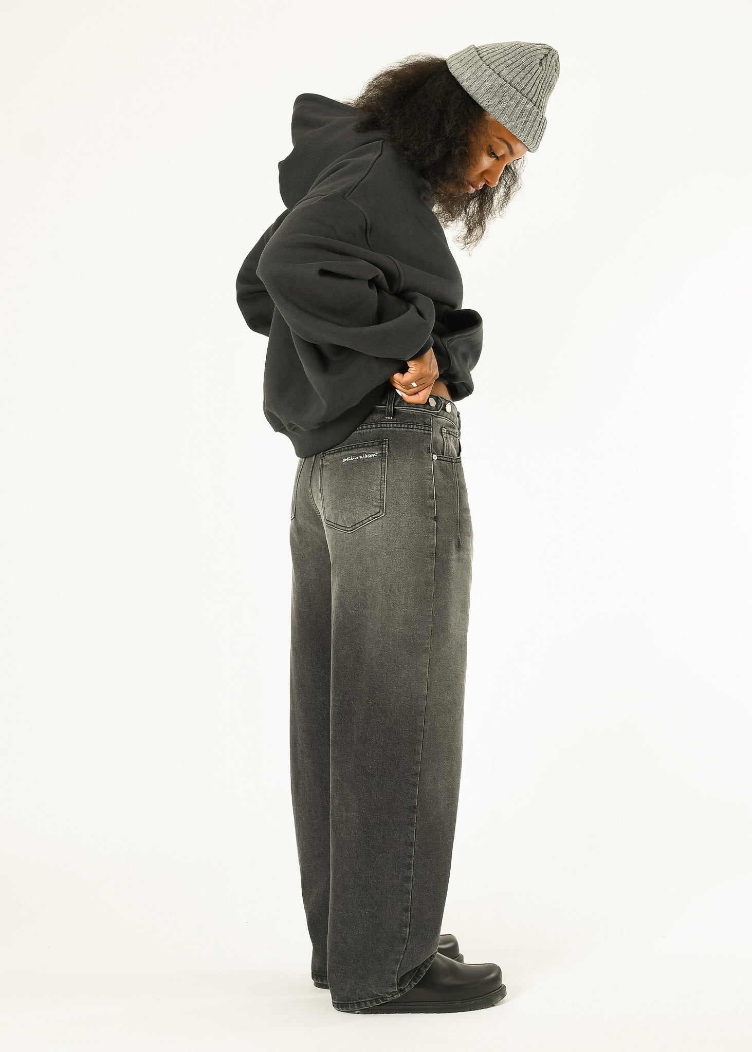 Side-button Denim Jeans