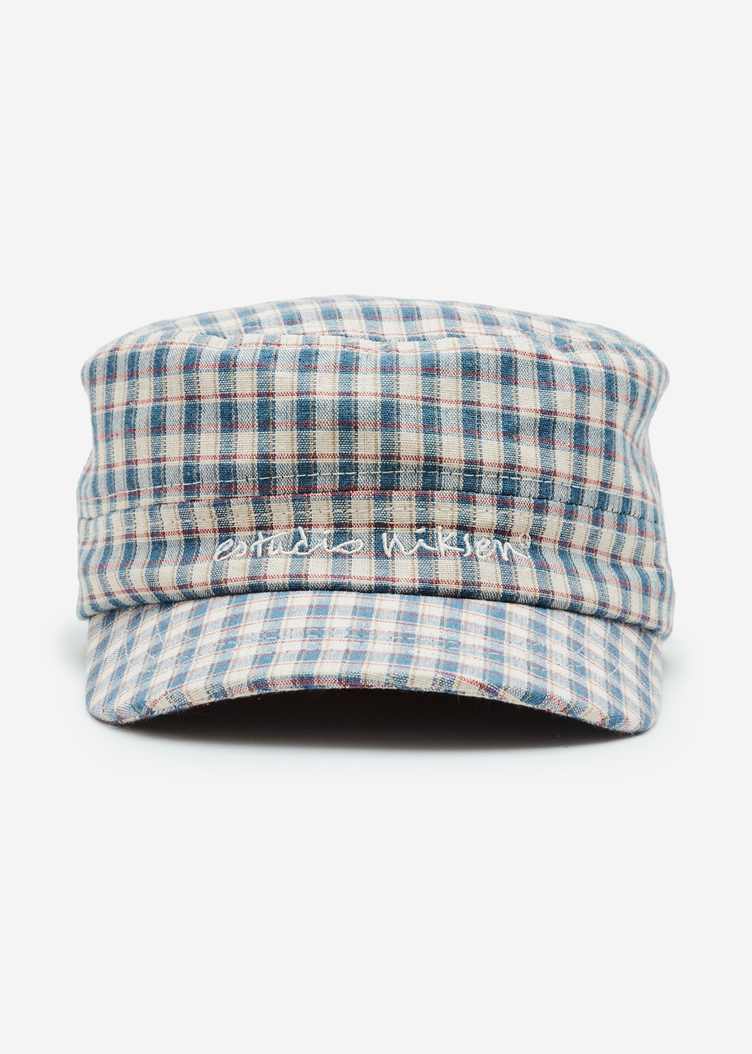 Casquette militaire à carreaux