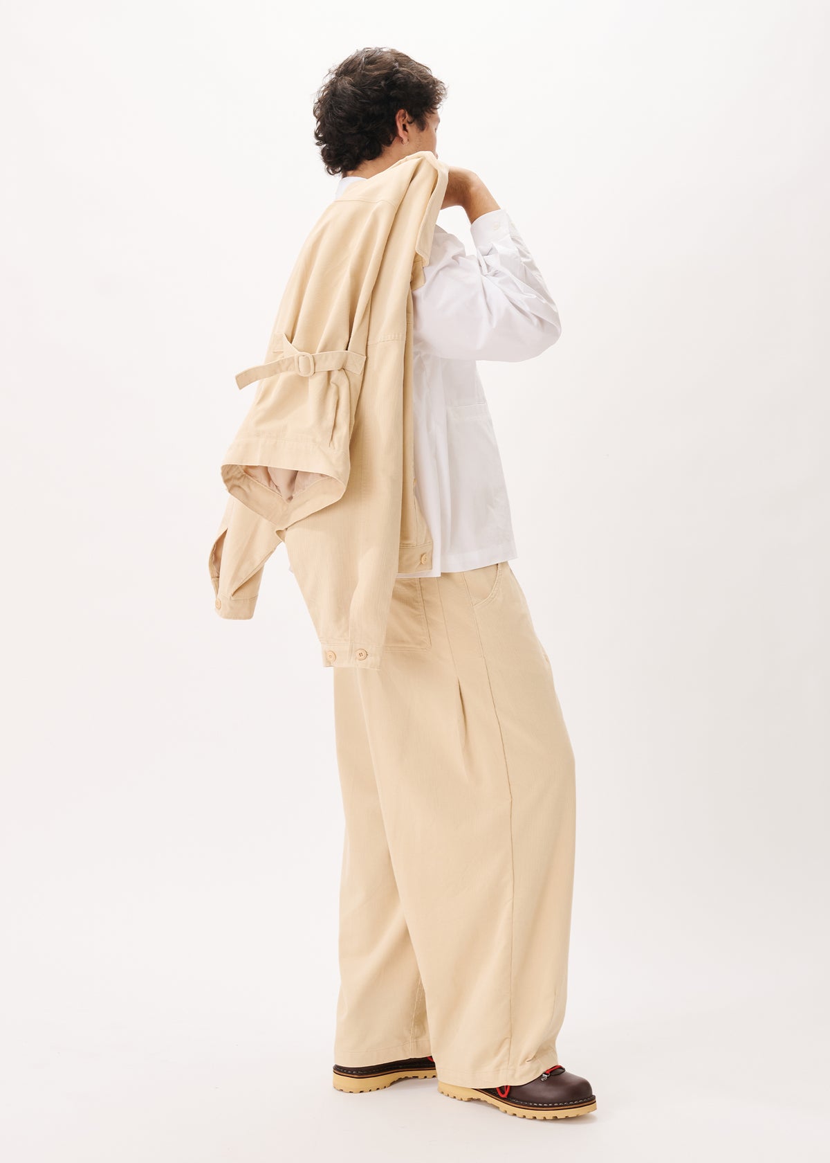 Pantalon Ballon à Plis Nervure
