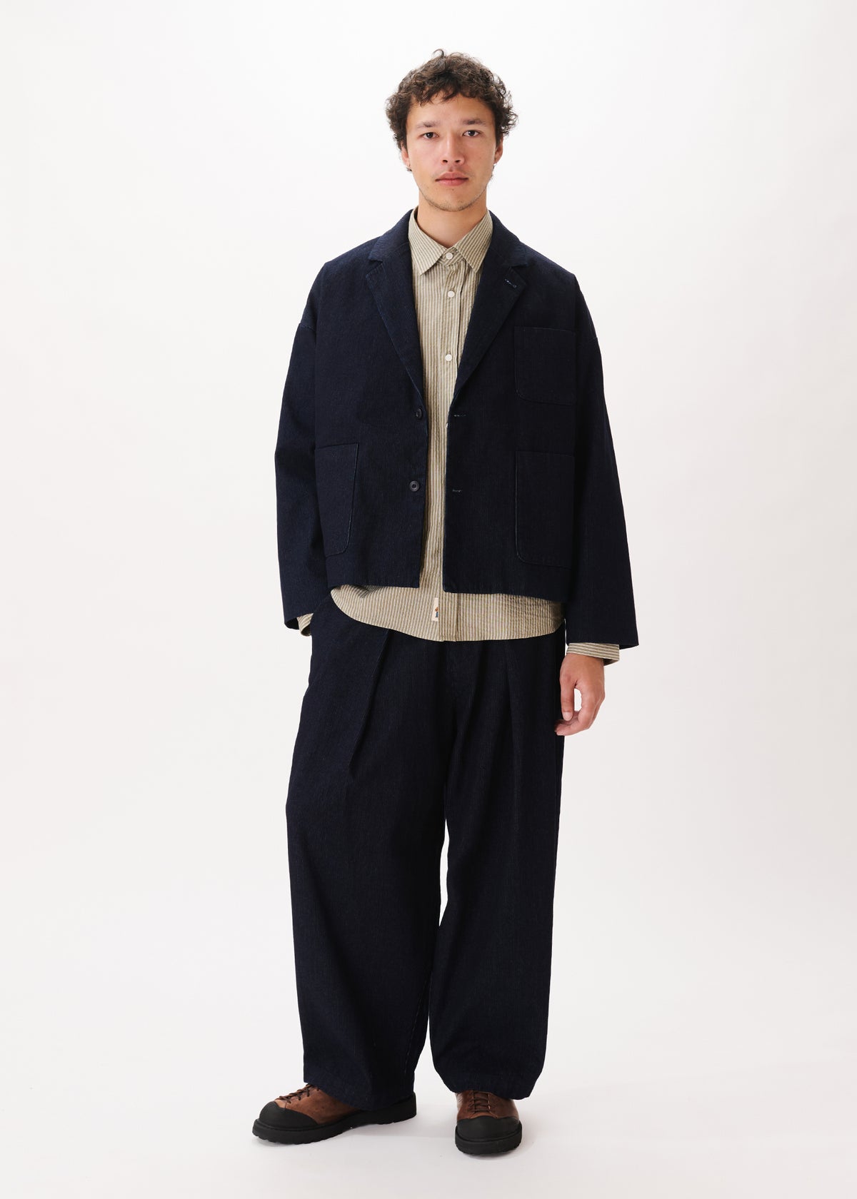 Raw Denim Corduroy Blazer