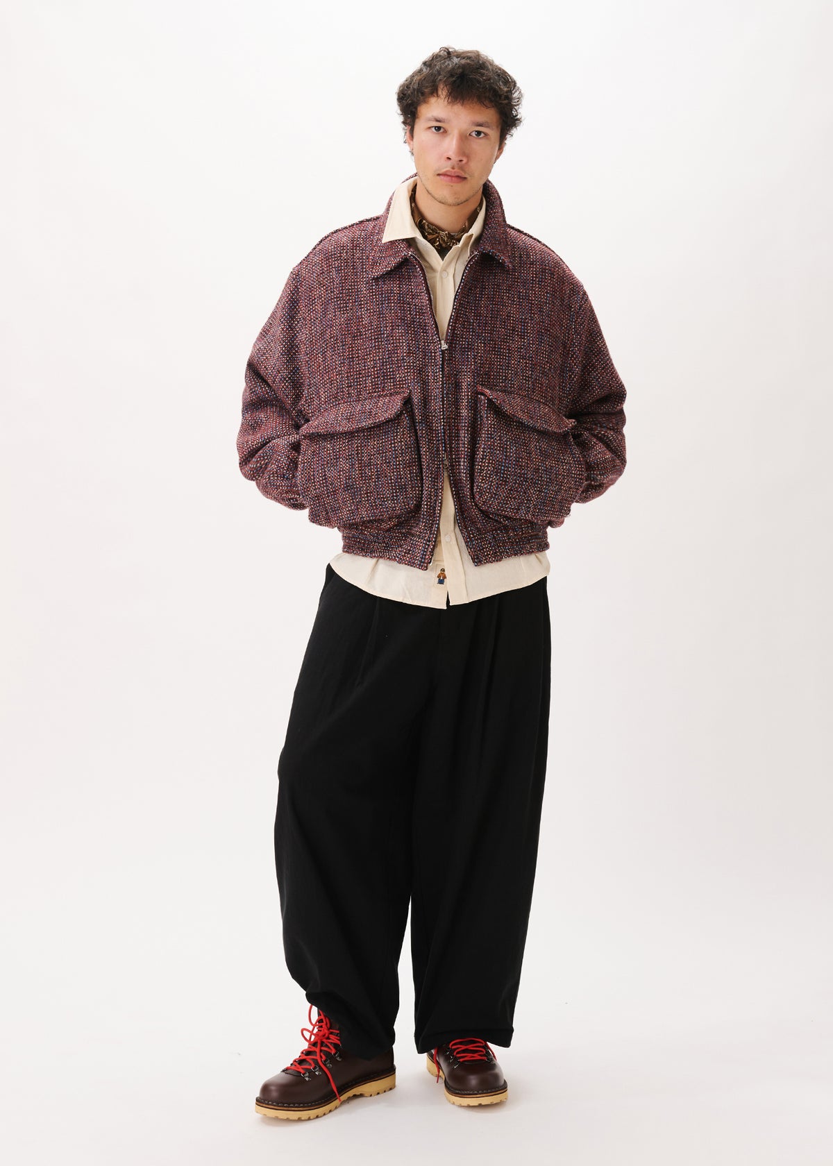 Blouson bomber en tweed