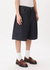 Half-dart Raw Denim Shorts