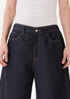 Half-dart Raw Denim Shorts