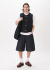Half-dart Raw Denim Shorts