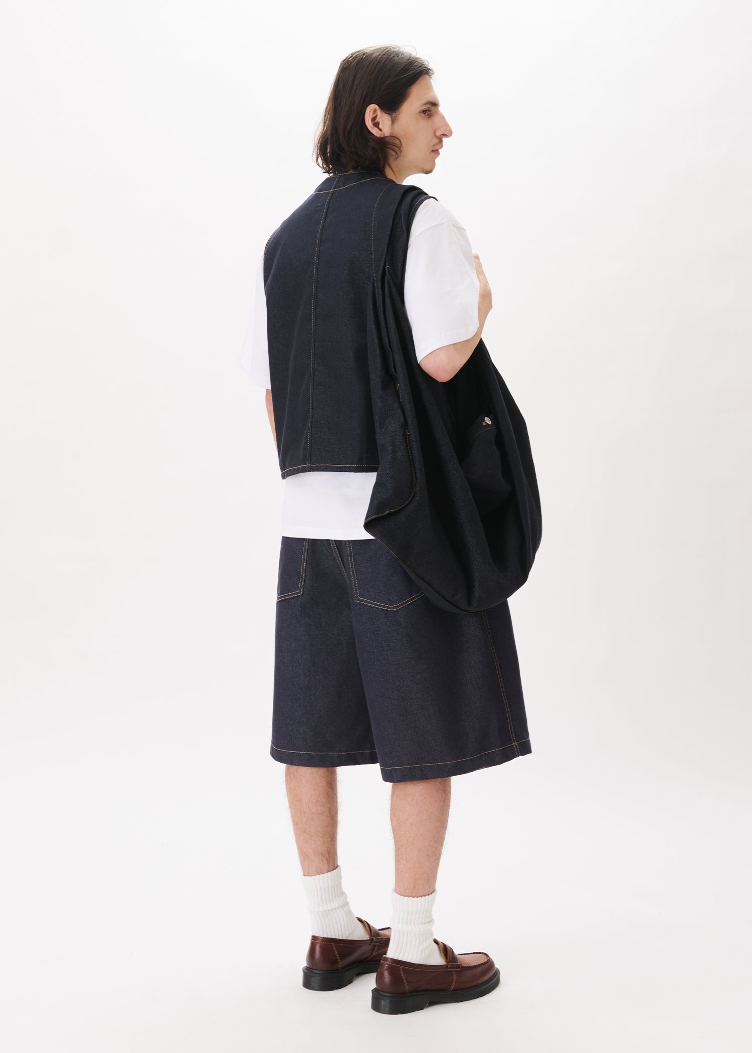 Half-dart Raw Denim Shorts