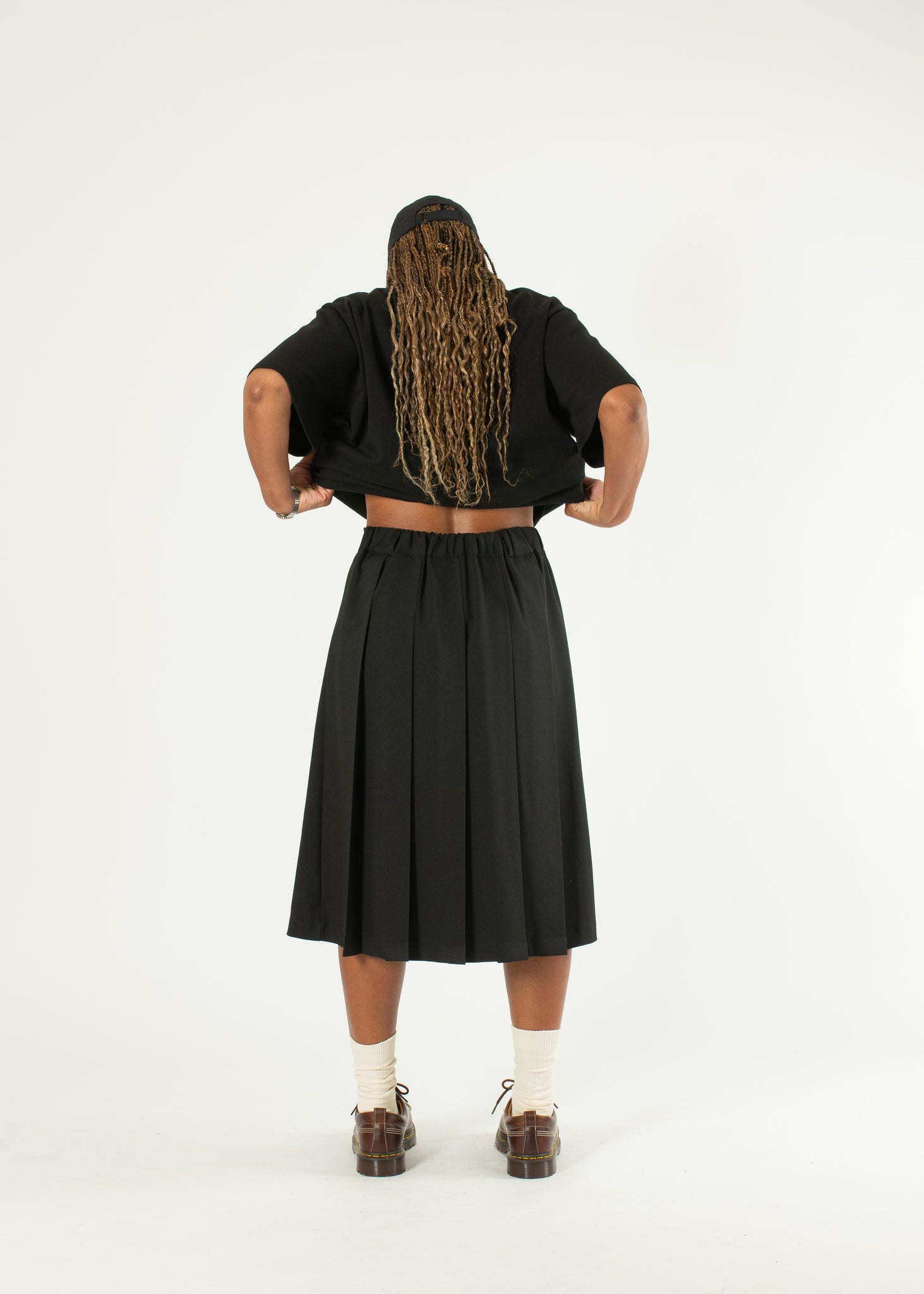 Pleated Wide Skirt