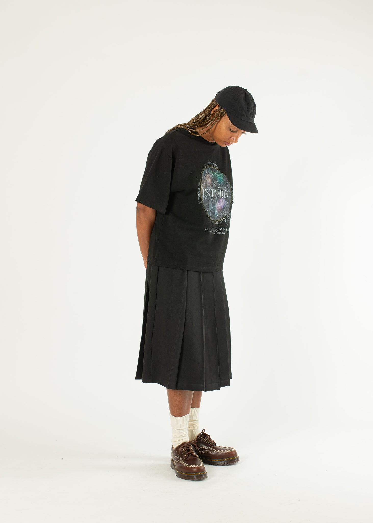 Pleated Wide Skirt