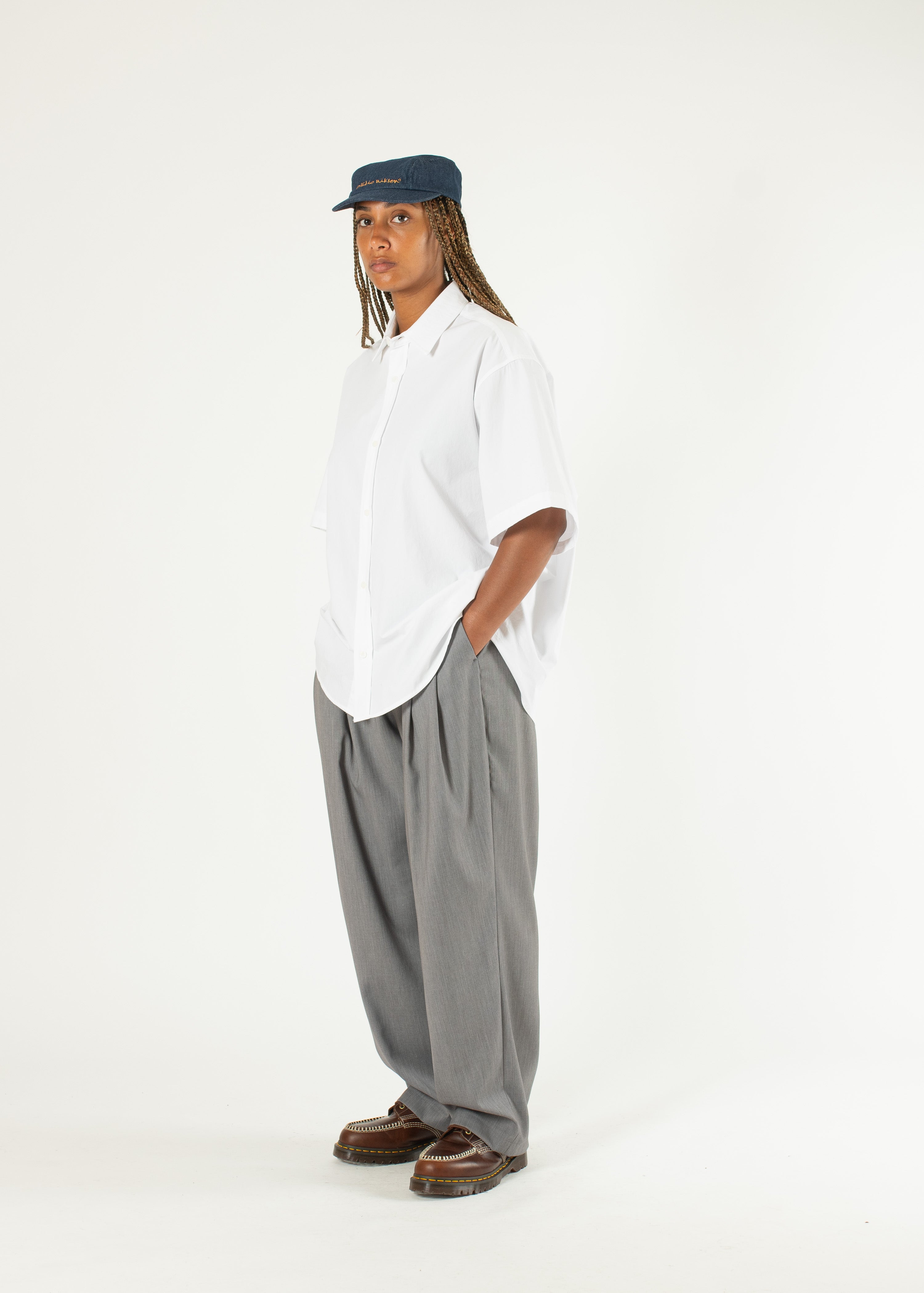 ★NACHE★ PINTUCK WIDE PANTS Pintuck Detail Wide-Leg Pants in Red - Retro, Indie and