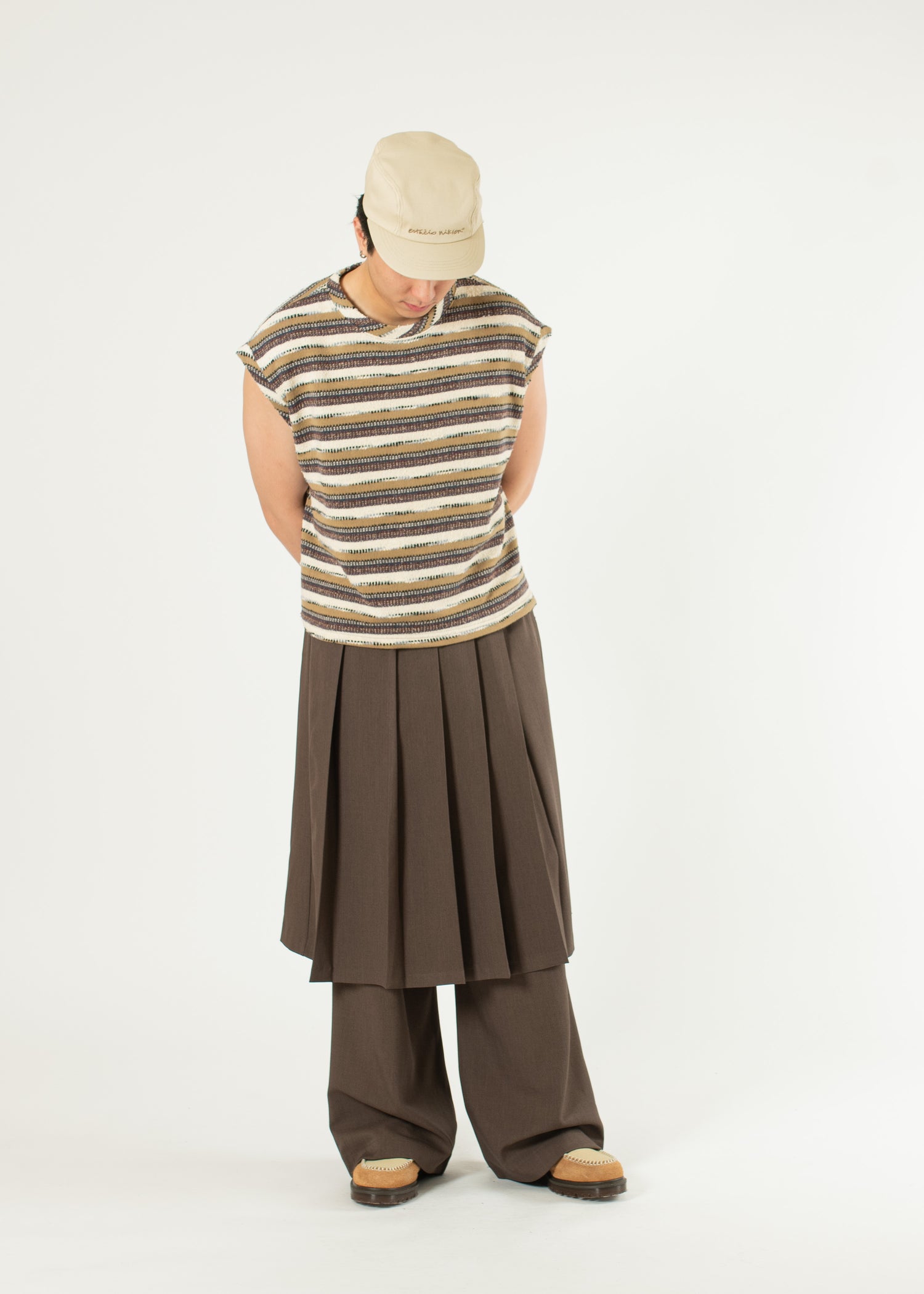 Pleated Wide Skirt