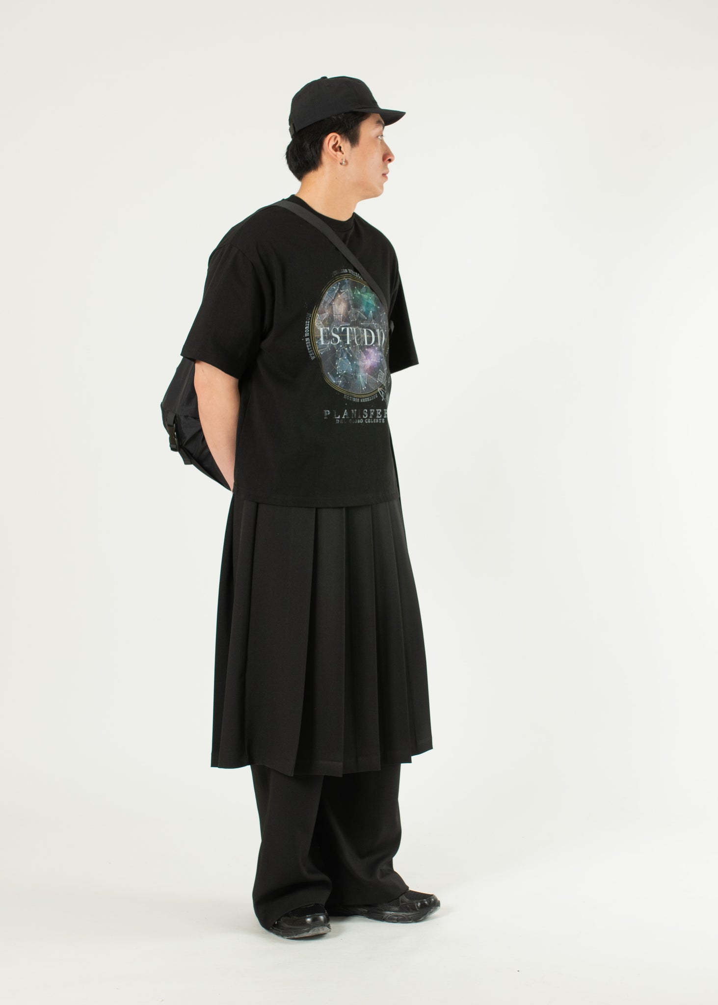 Pleated Wide Skirt