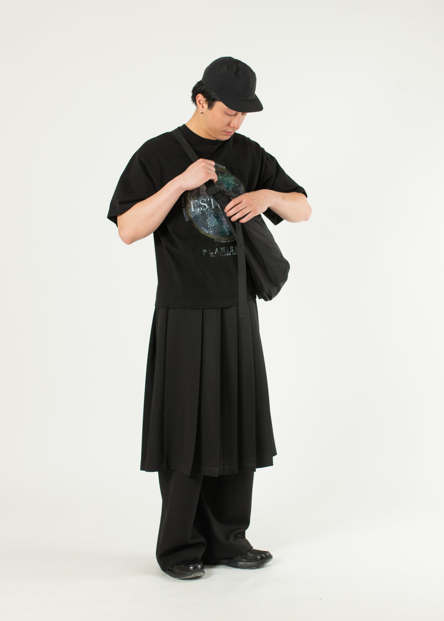 Pleated Wide Skirt