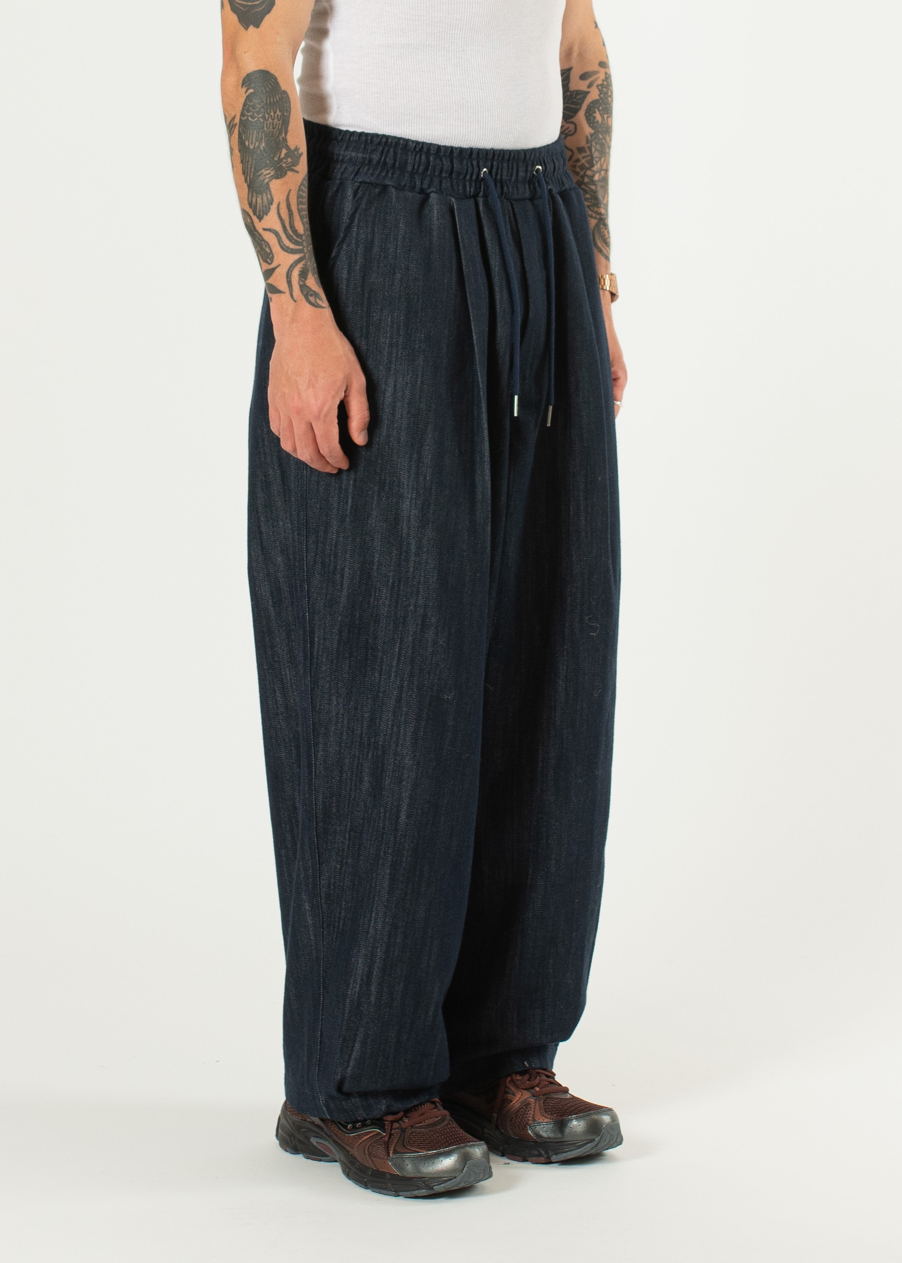 estudio niksen ダークデニム ワイドパンツ studio niksen