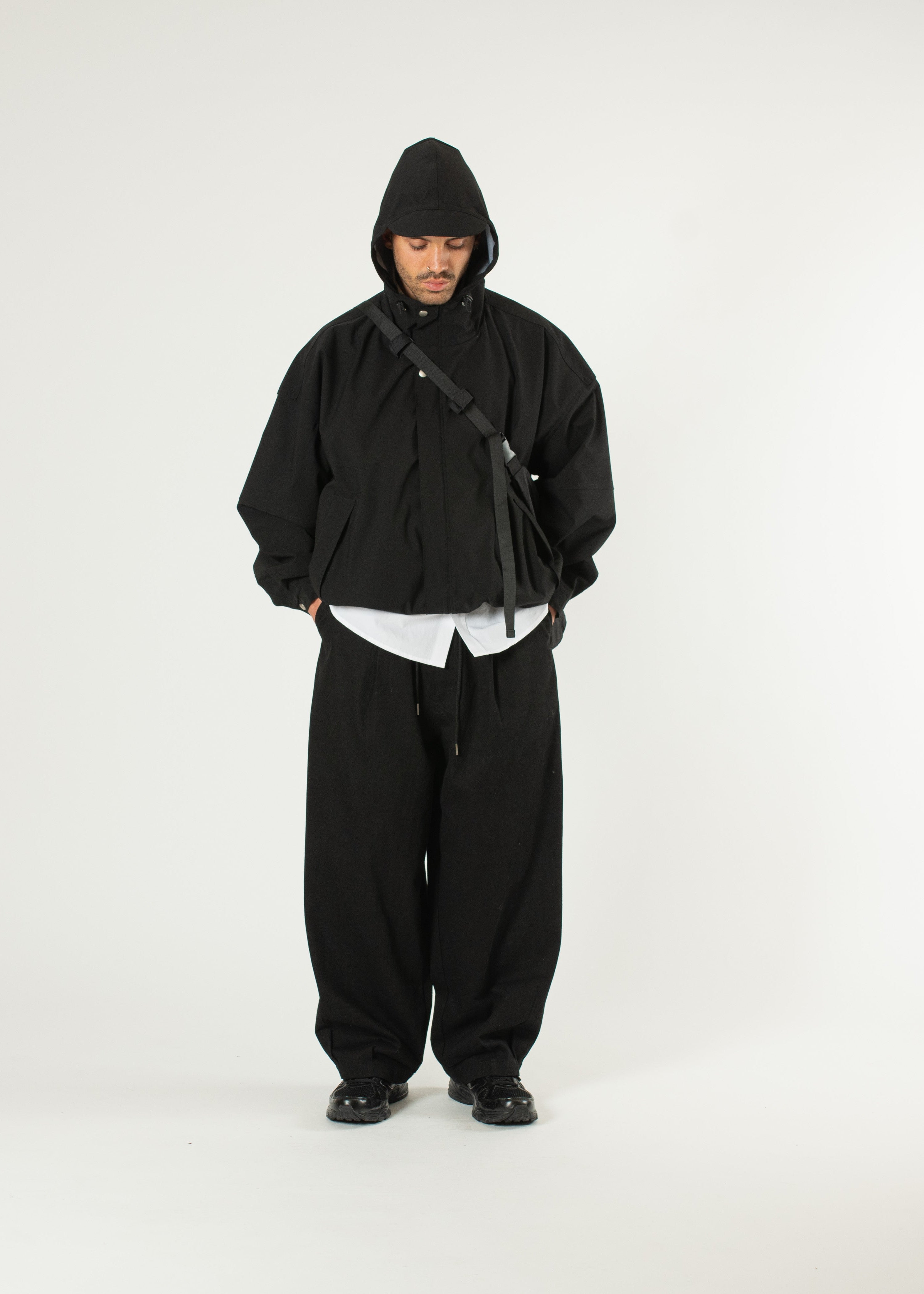 【美品】soyy. N.D.B nylon detaching blouson Super Light Nylon Ripstop Down Blouson - Black