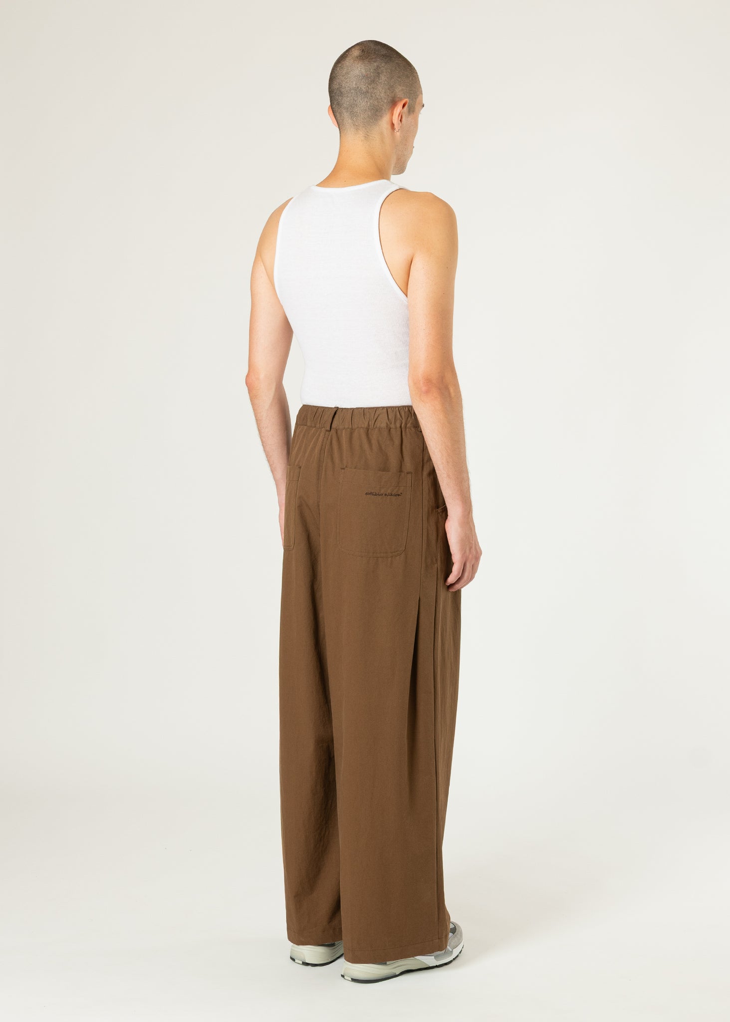 Back-pleat Cotton Trousers