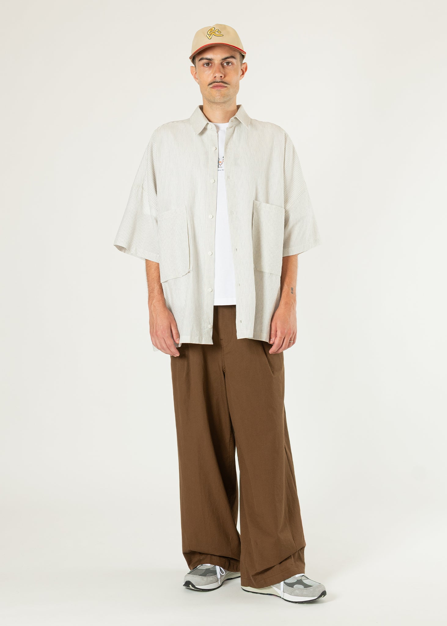 Back-pleat Cotton Trousers