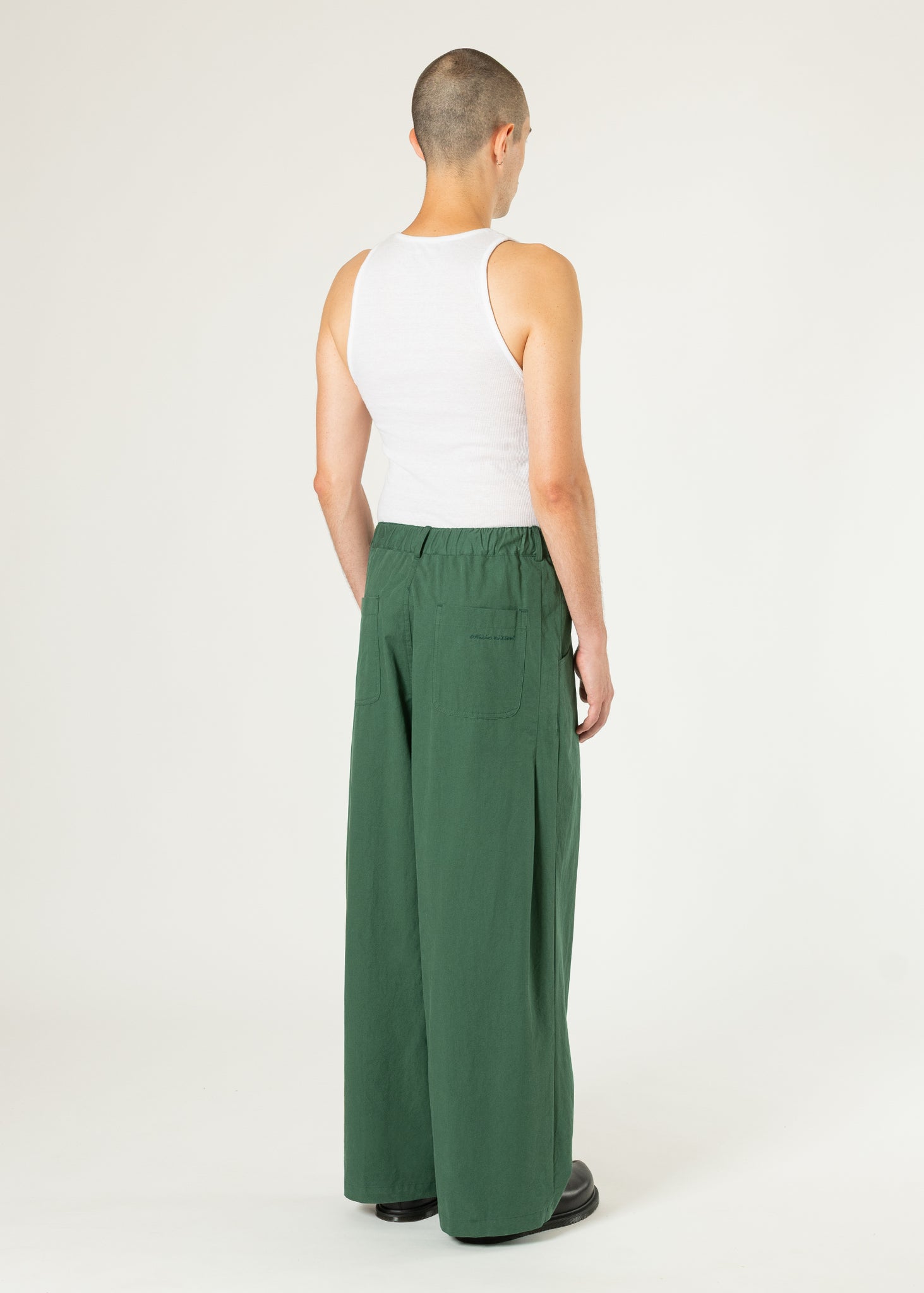 Back-pleat Cotton Trousers