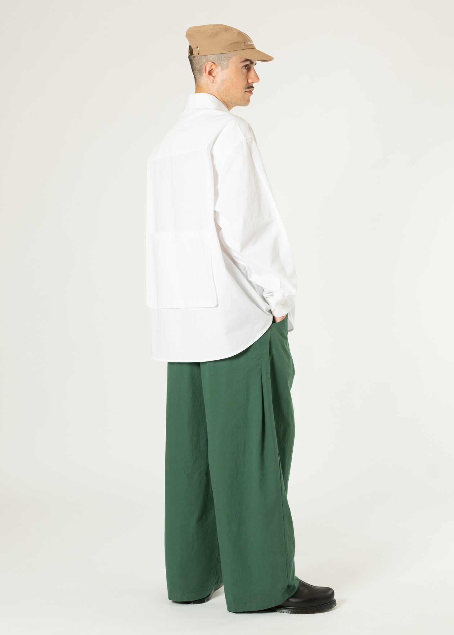 Back-pleat Cotton Trousers