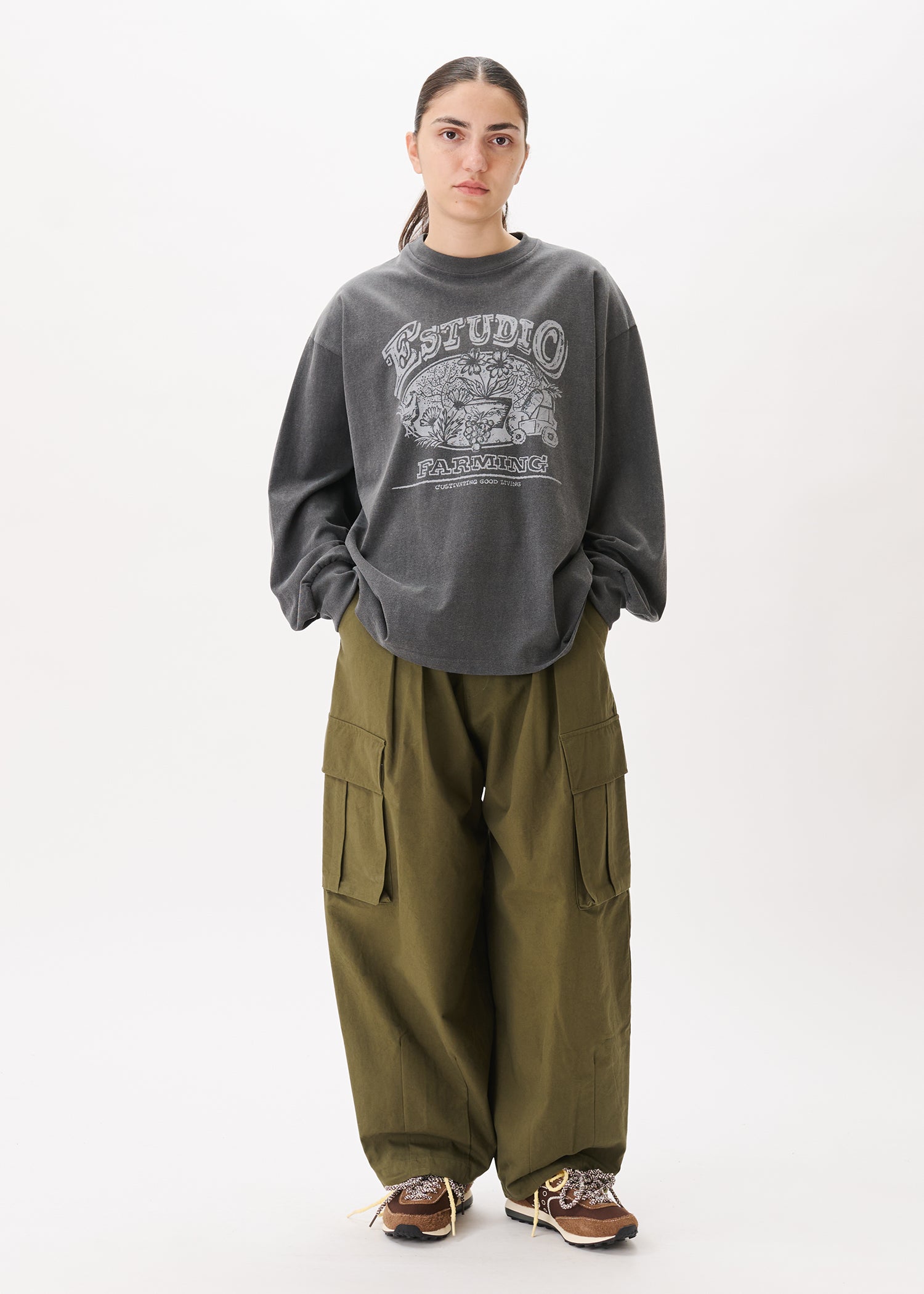 Pantalon ballon cargo avec cordons