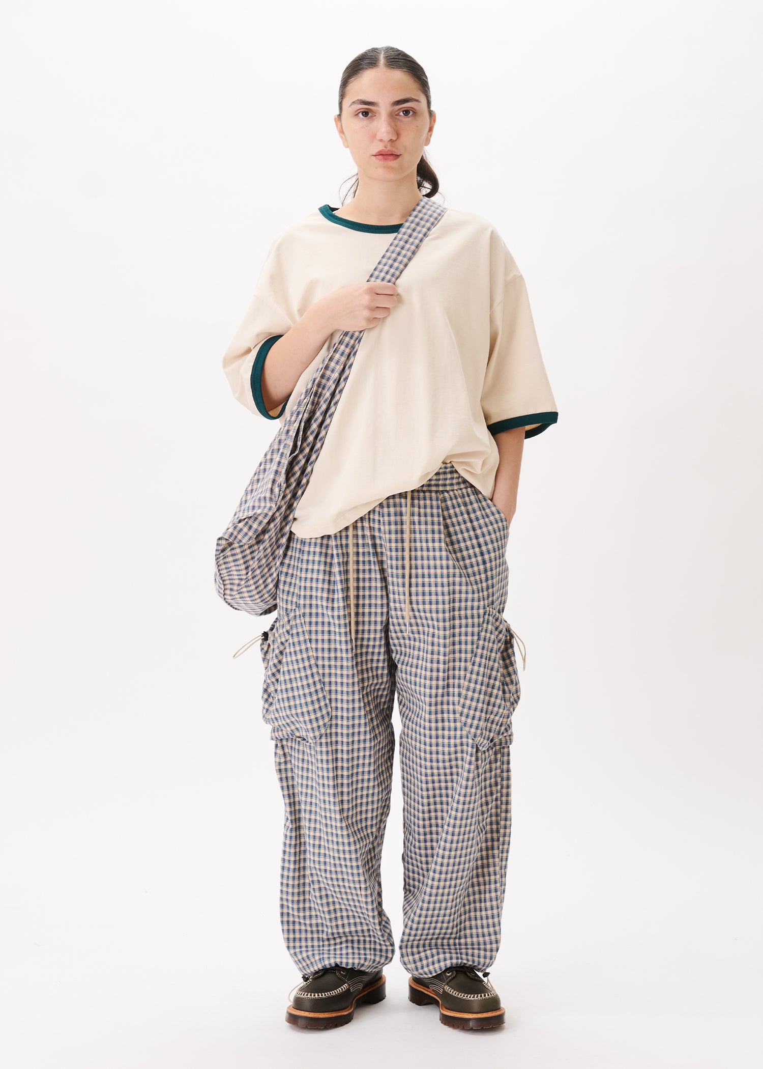 Contrast-rib Cropped Tee