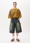 Contrast-rib Cropped Tee