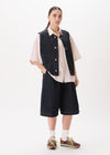 Gilet large en denim brut